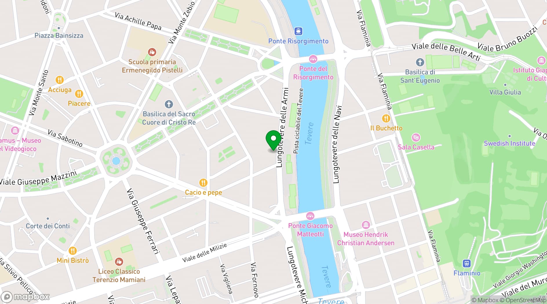 Map showing Donna Laura Palace