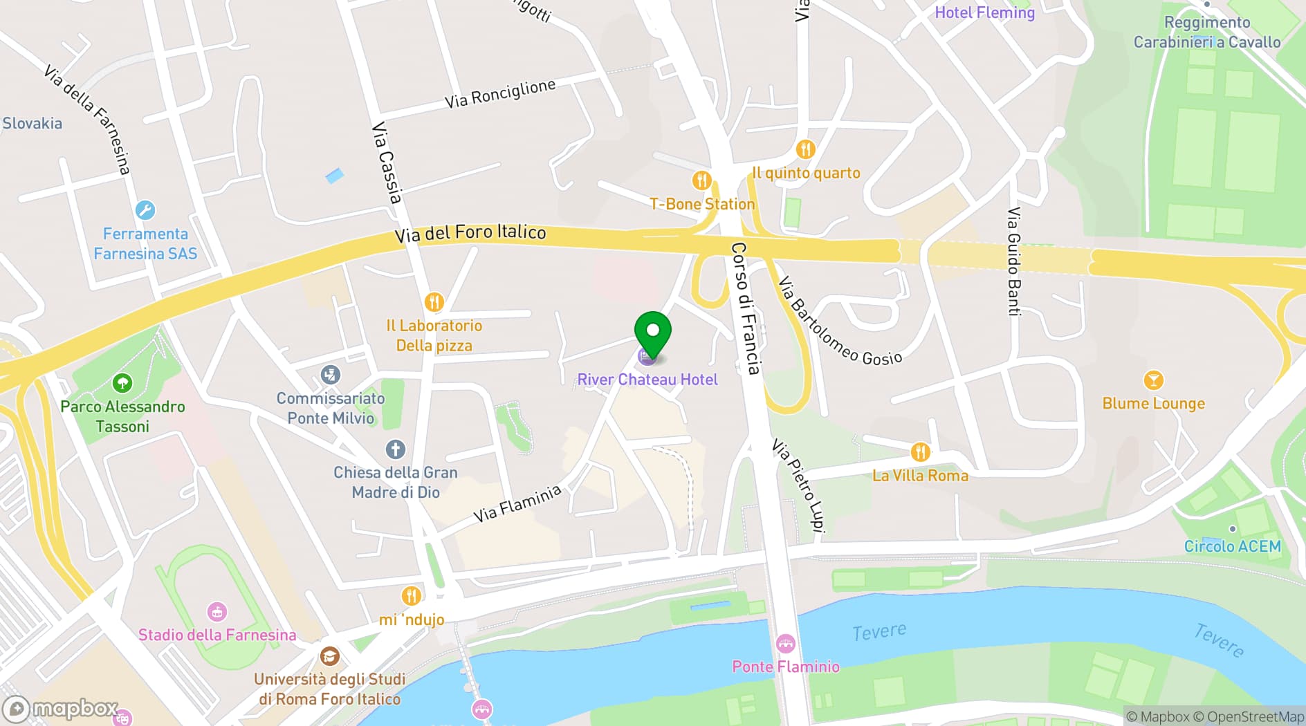 Map showing Sala Flaminia