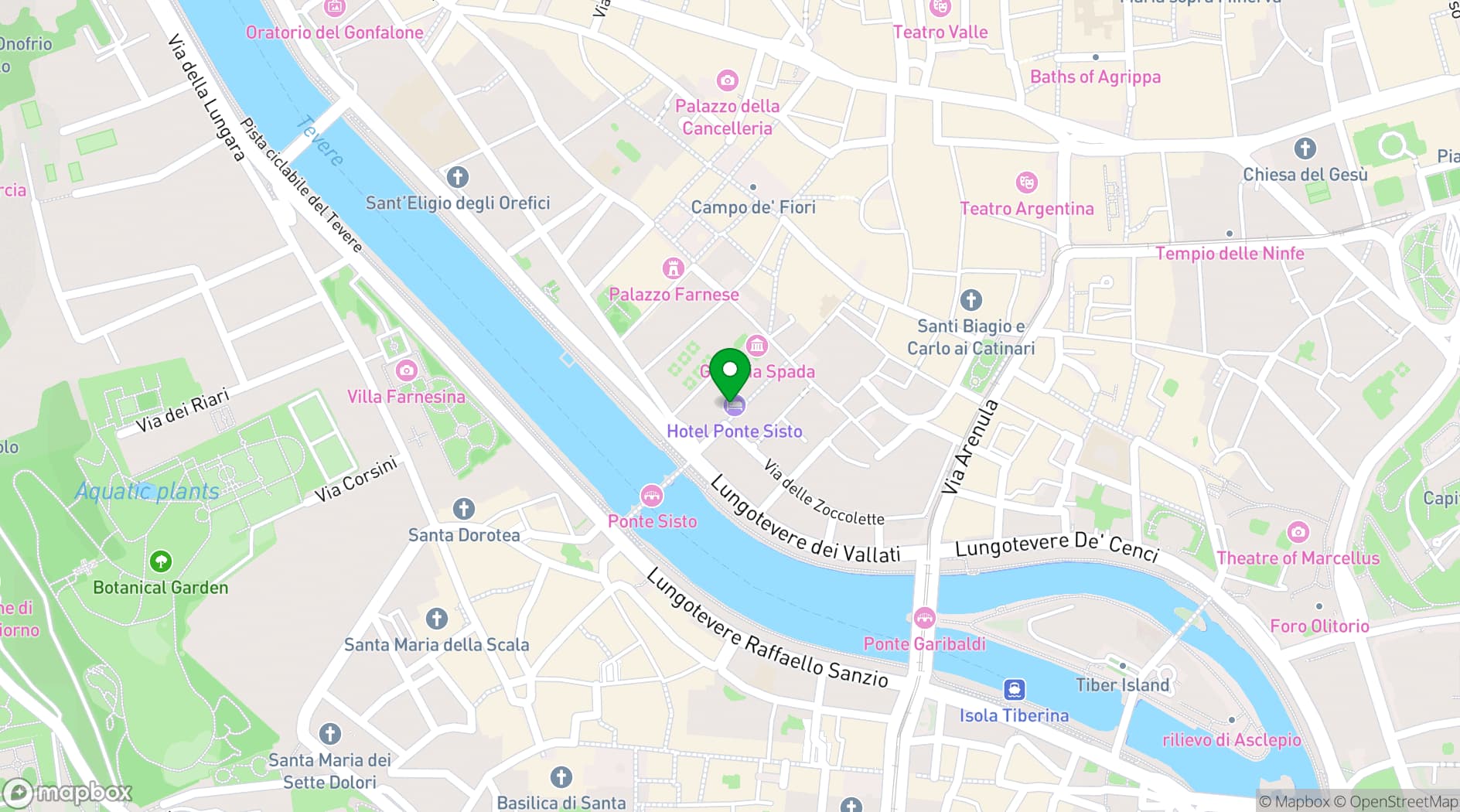 Map showing Hotel Ponte Sisto