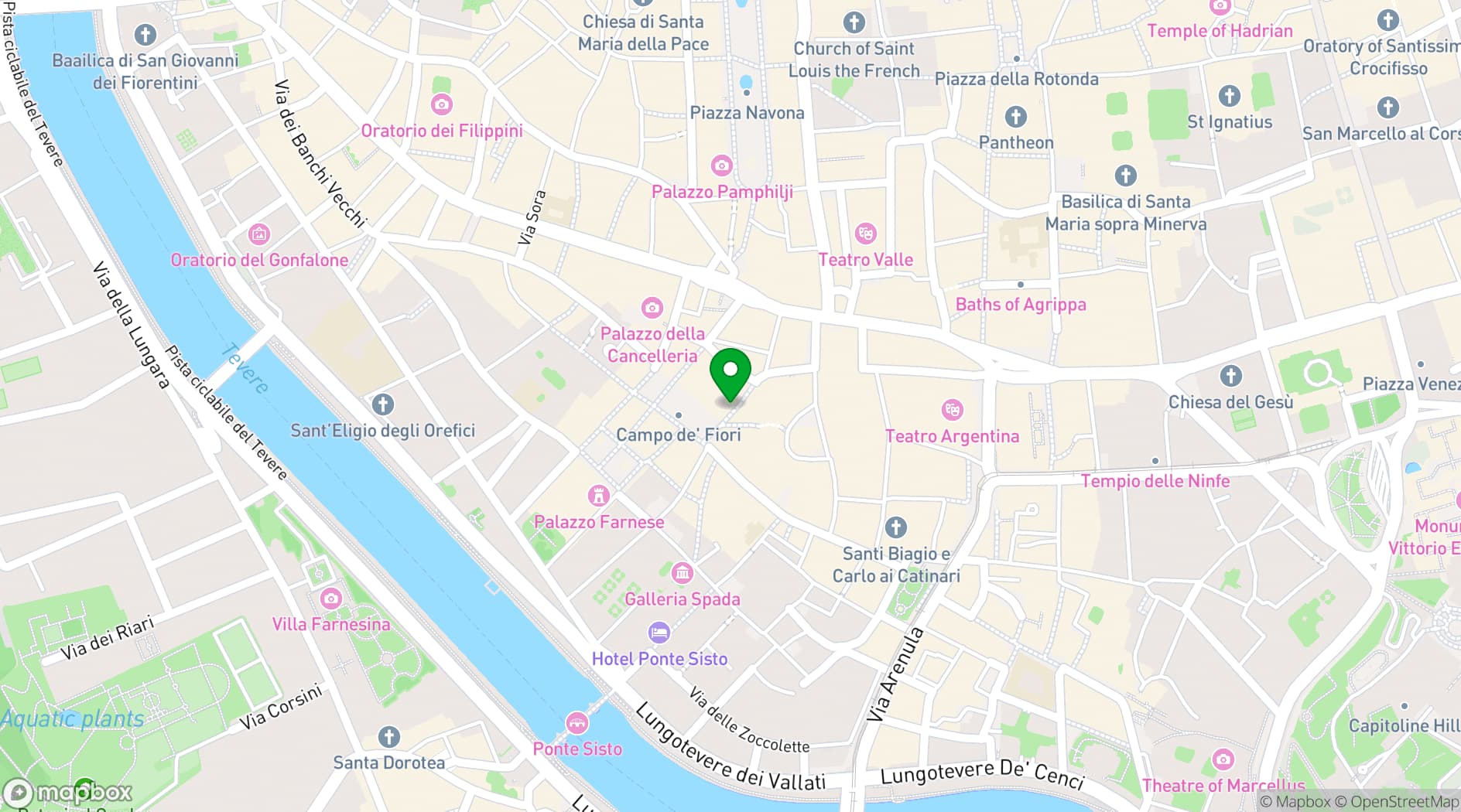 Map showing Boutique Hotel Campo de' Fiori