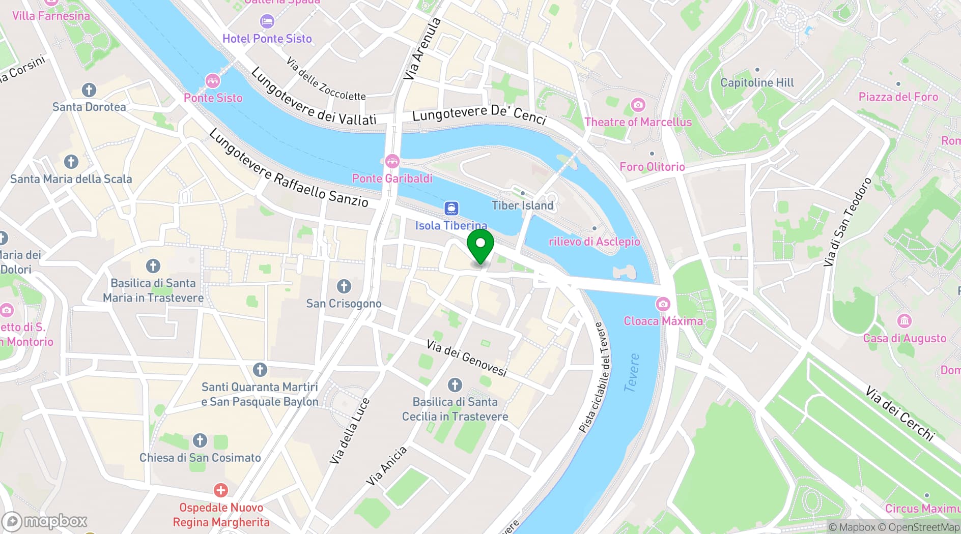 Map showing Osteria La Gensola