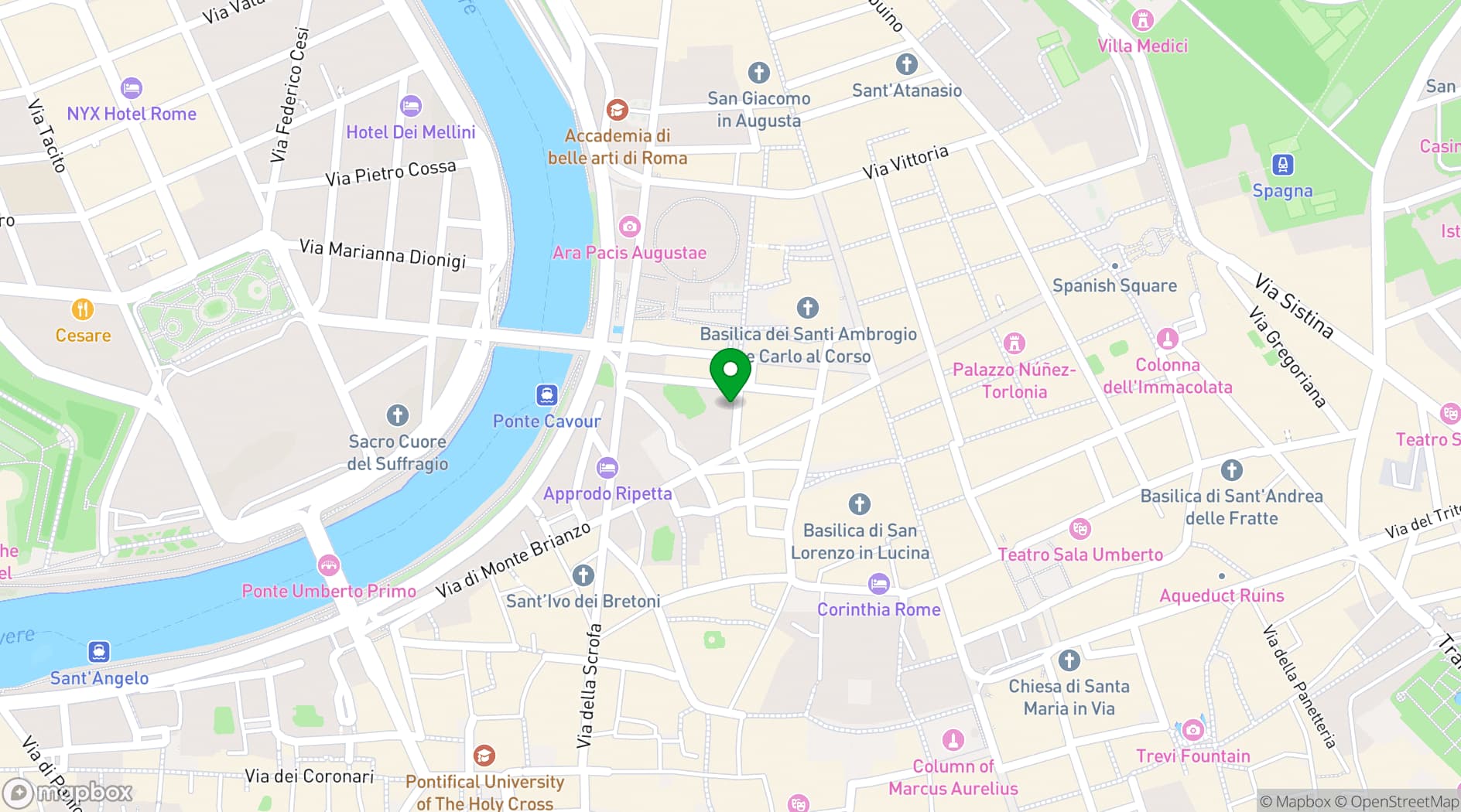 Map showing La Place Roma