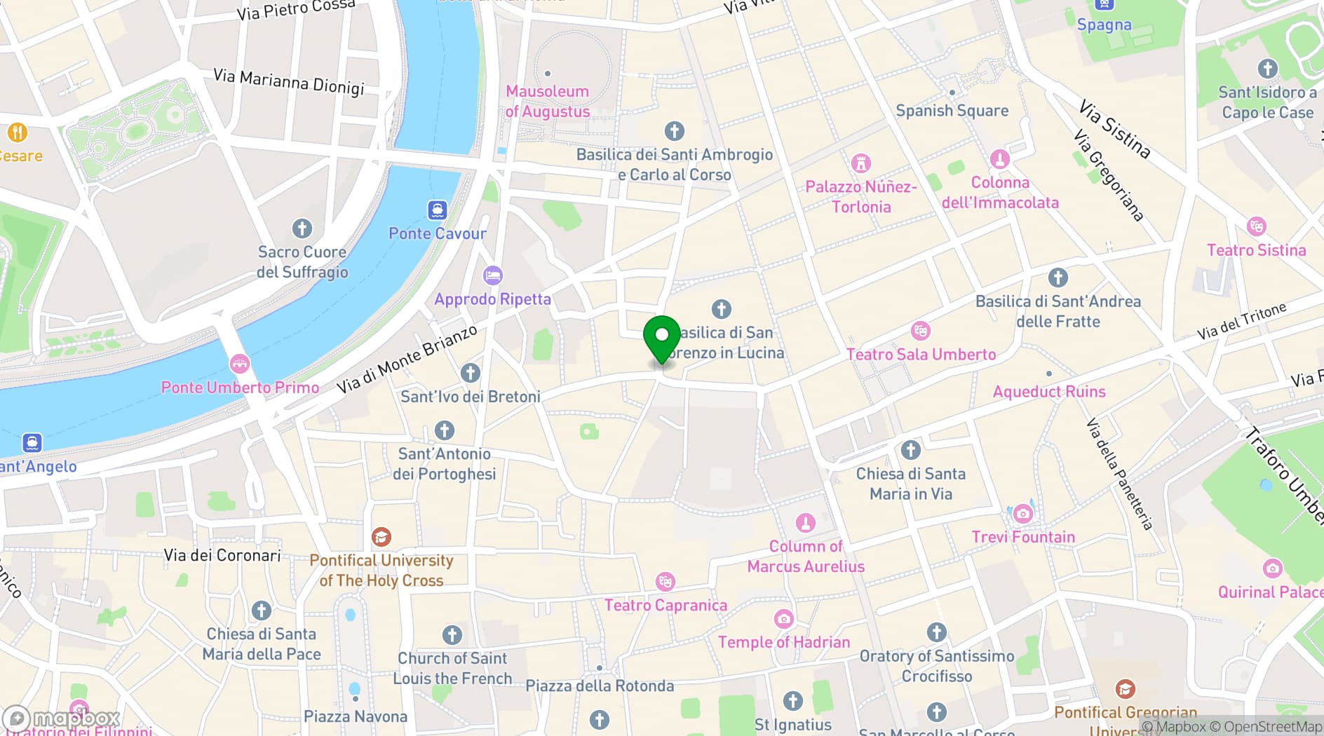 Map showing Campo Marzio Luxury Suites