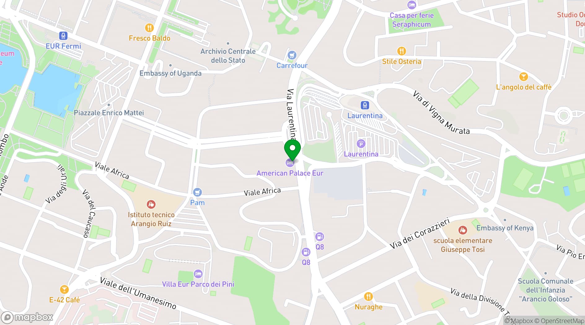 Map showing Hotel American Palace Eur