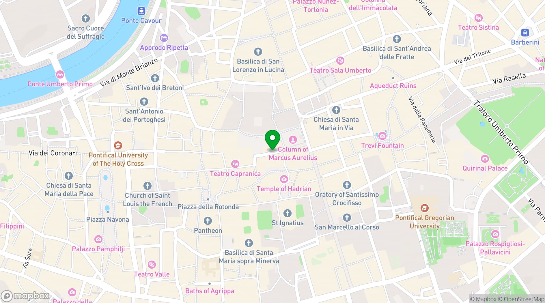 Map showing MoMeC, Montecitorio Meeting Centre