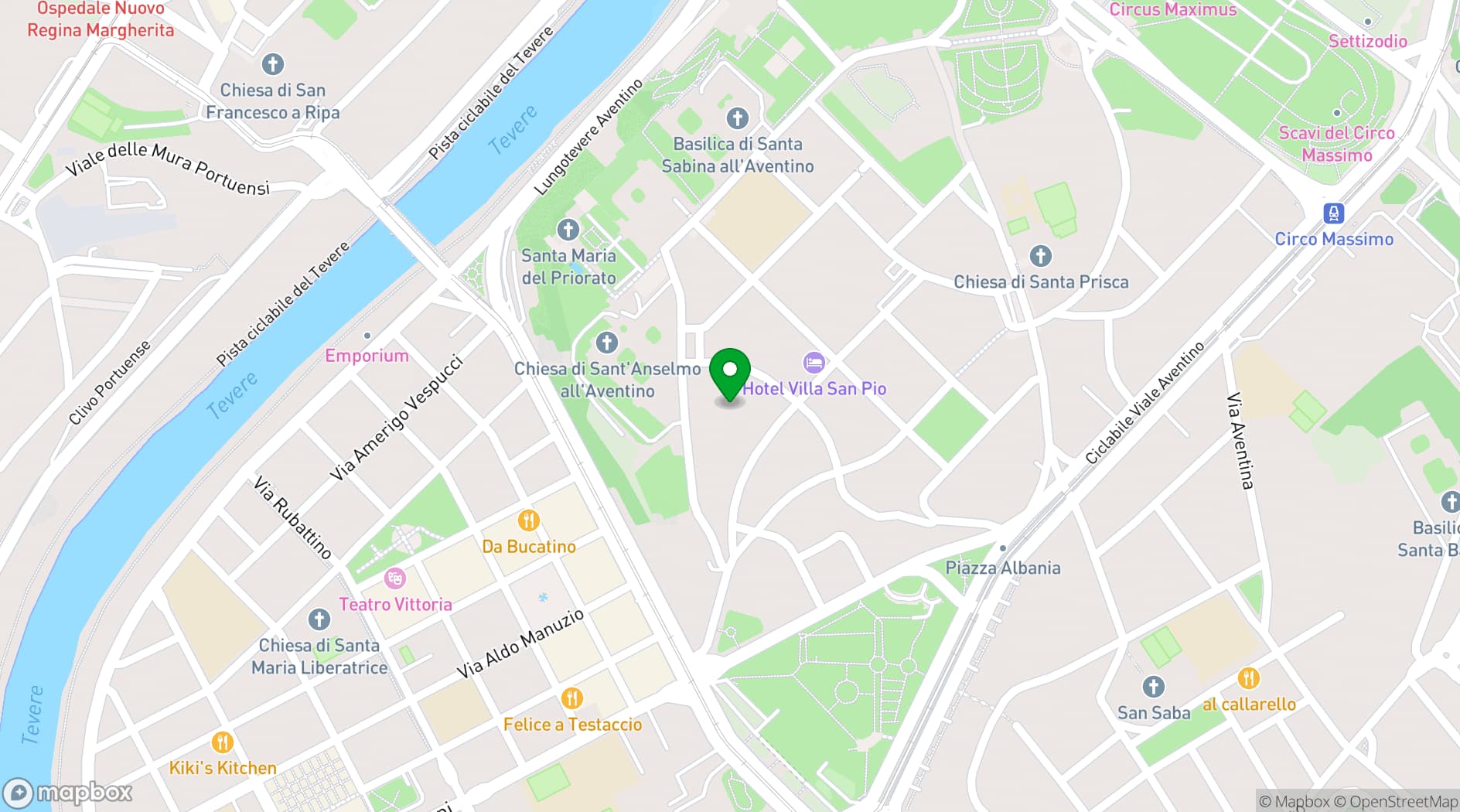 Map showing Hotel Major Aventinus