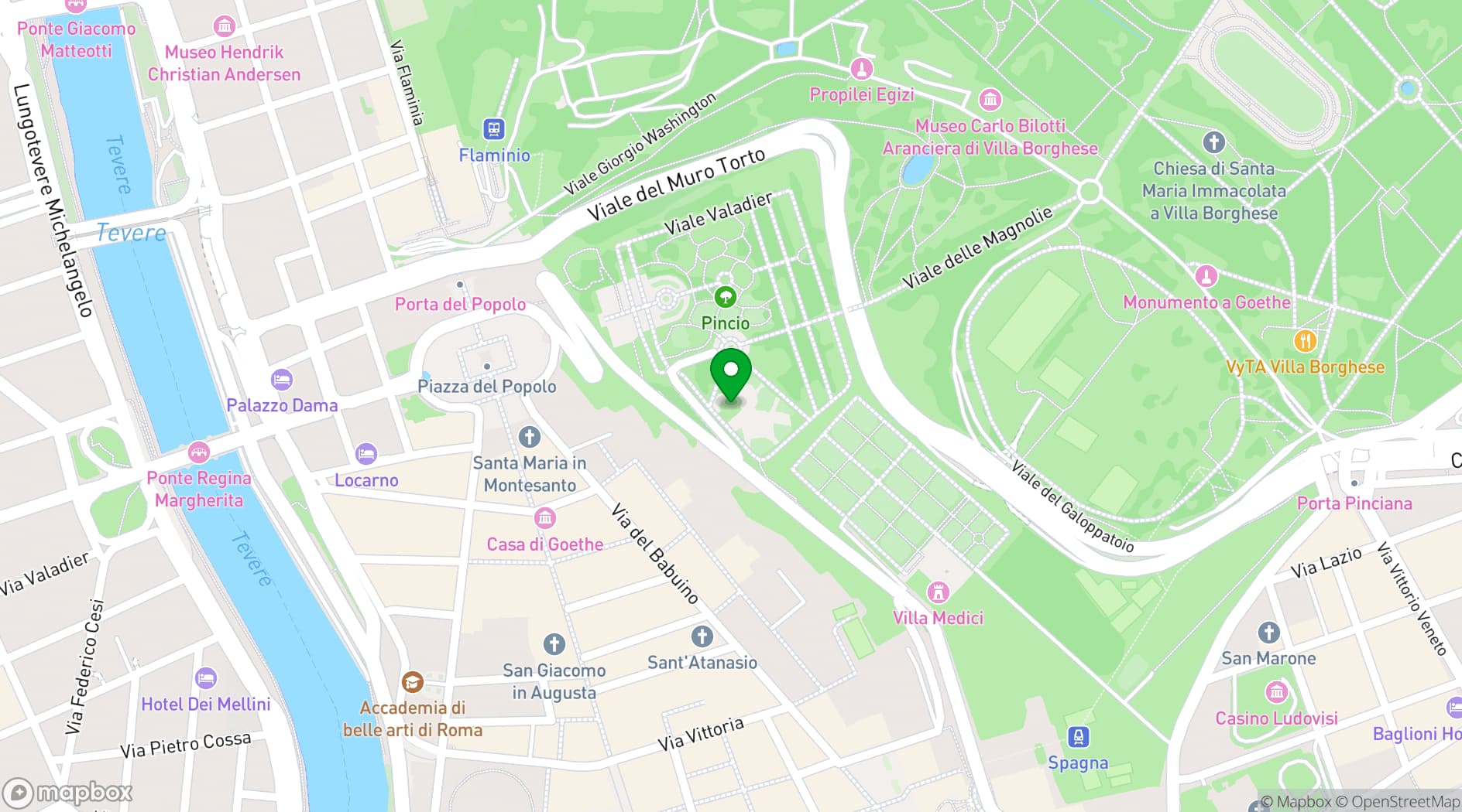 Map showing Casina Valadier