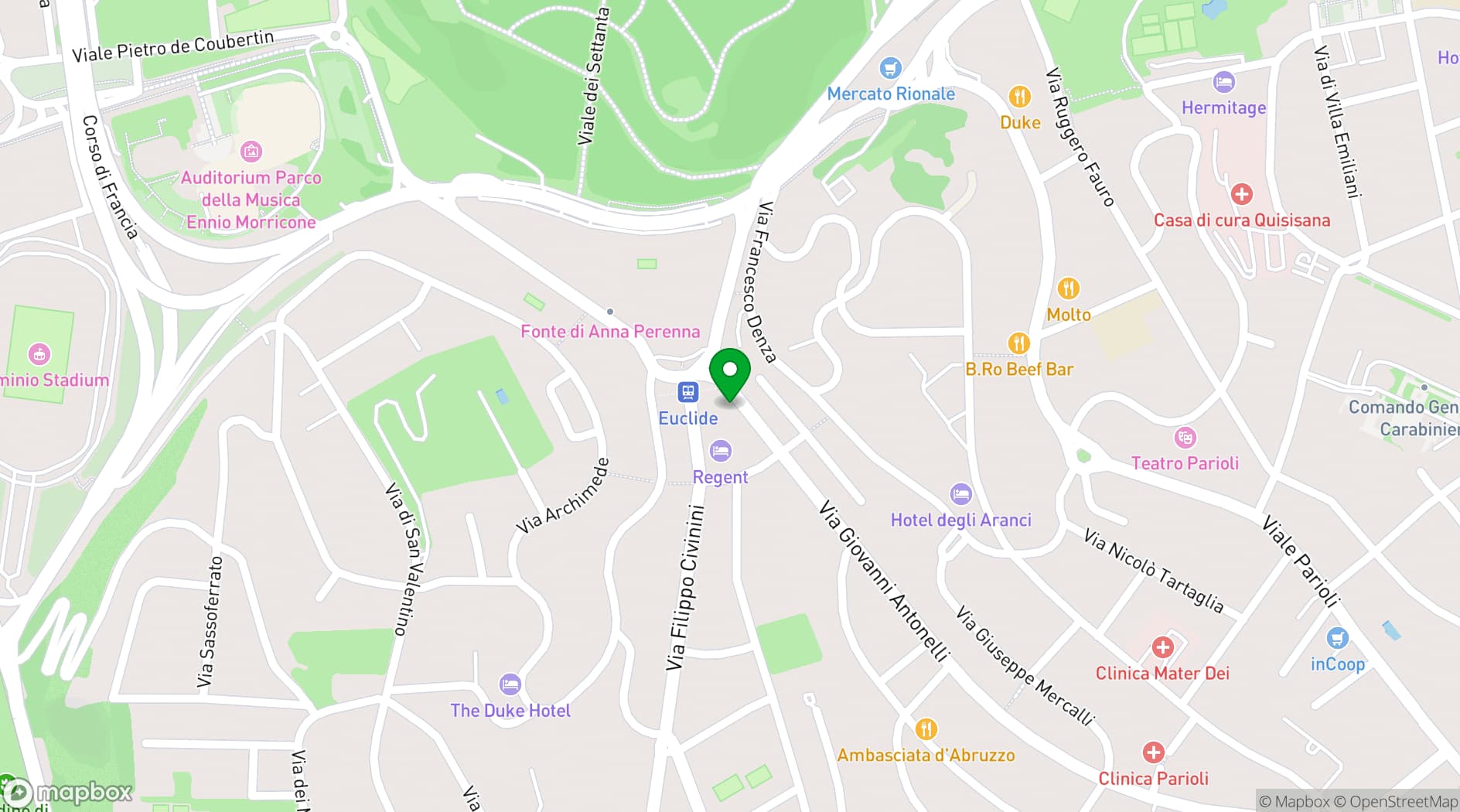 Map showing Radisson Blu GHR Hotel, Rome