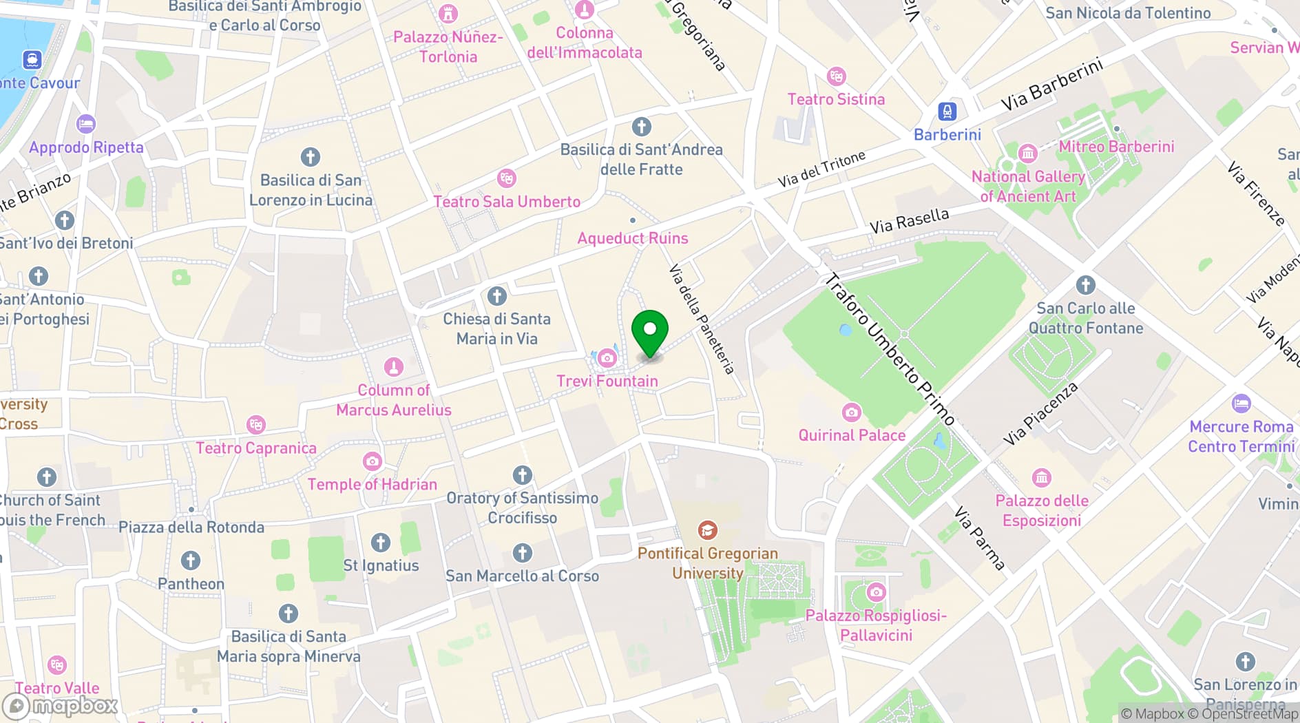 Map showing Roma Eventi - Fontana di Trevi