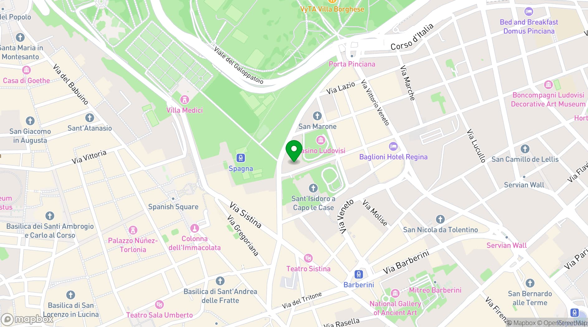 Map showing La Terrazza
