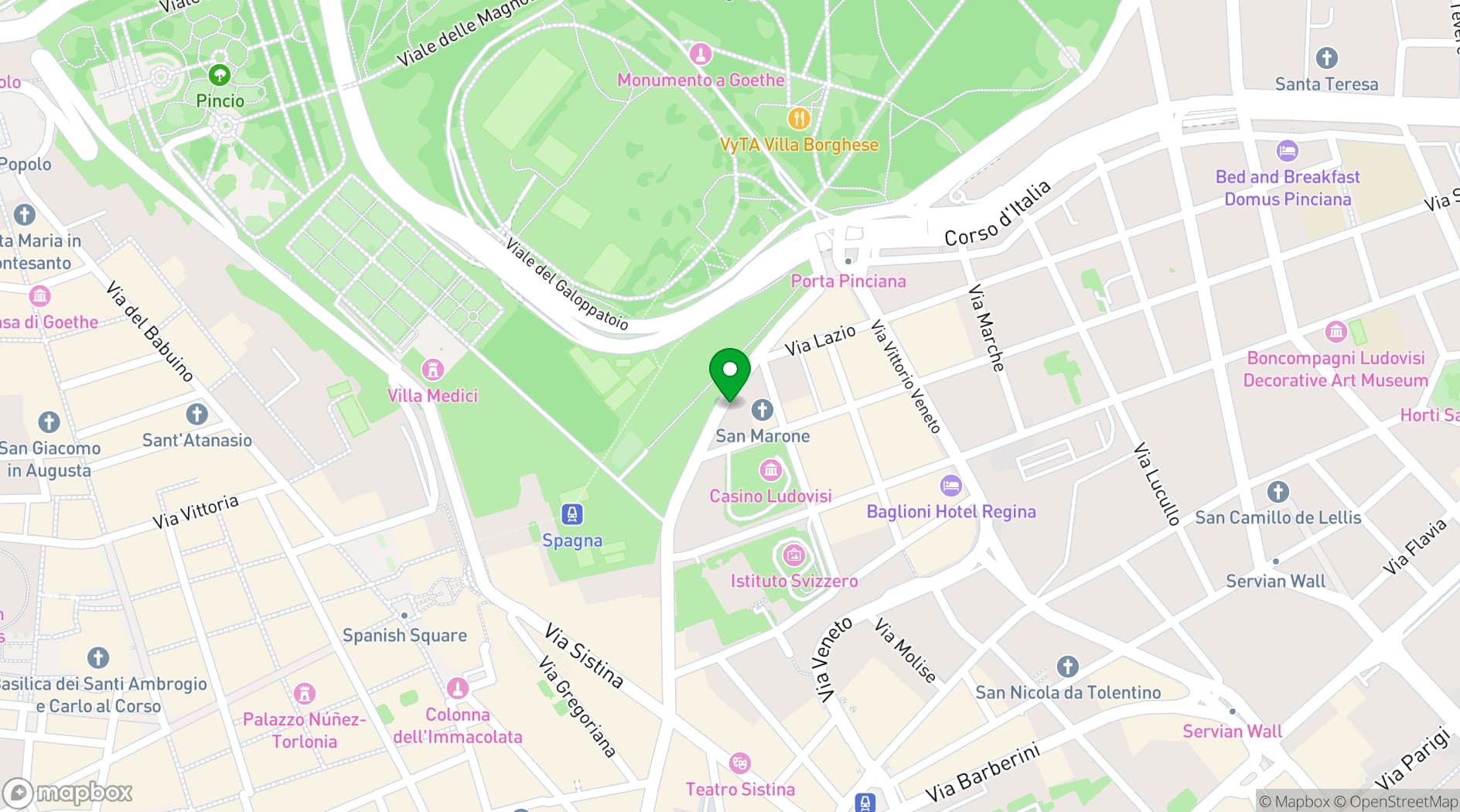 Map showing Hotel Splendide Royal Roma