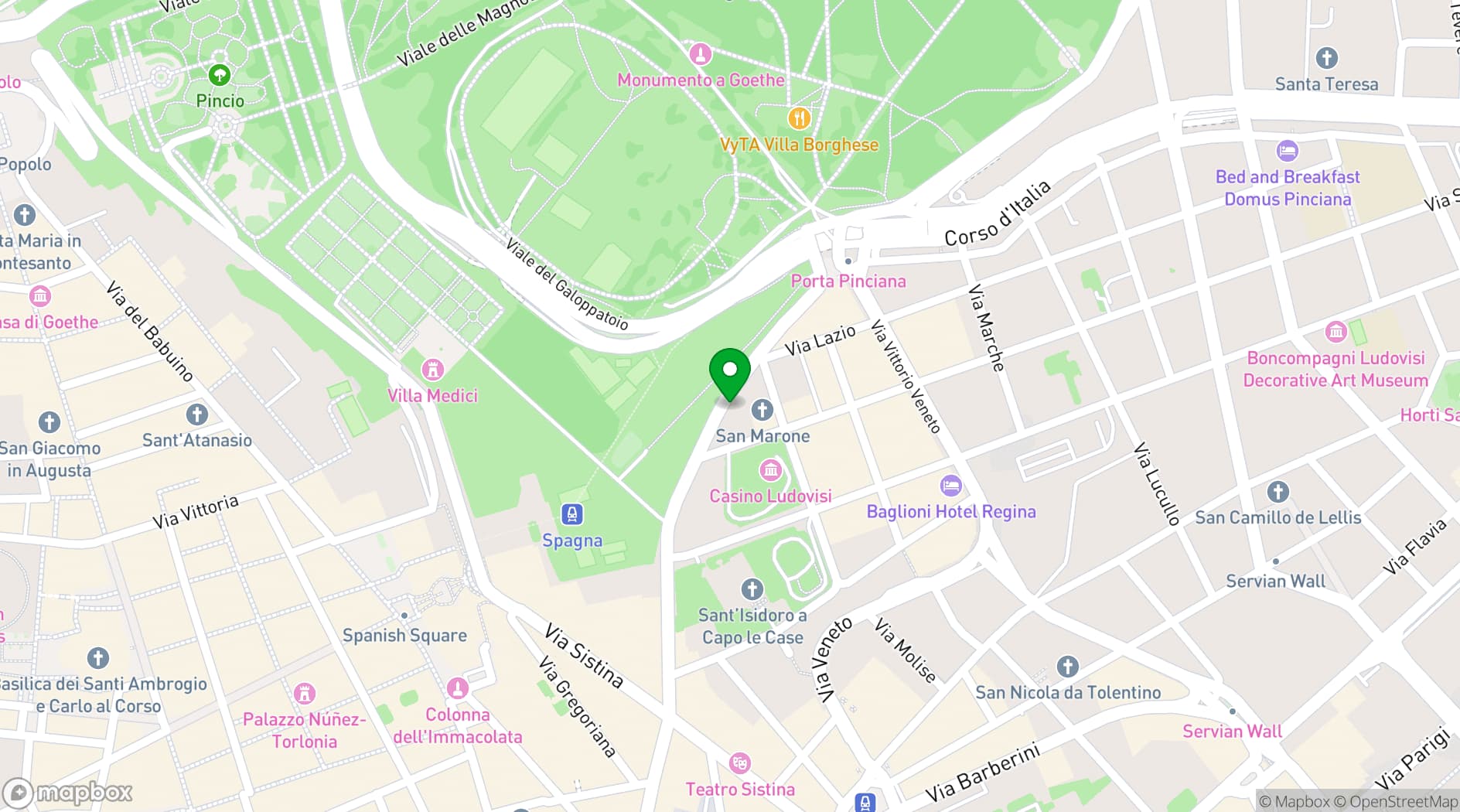 Map showing Ristorante Mirabelle
