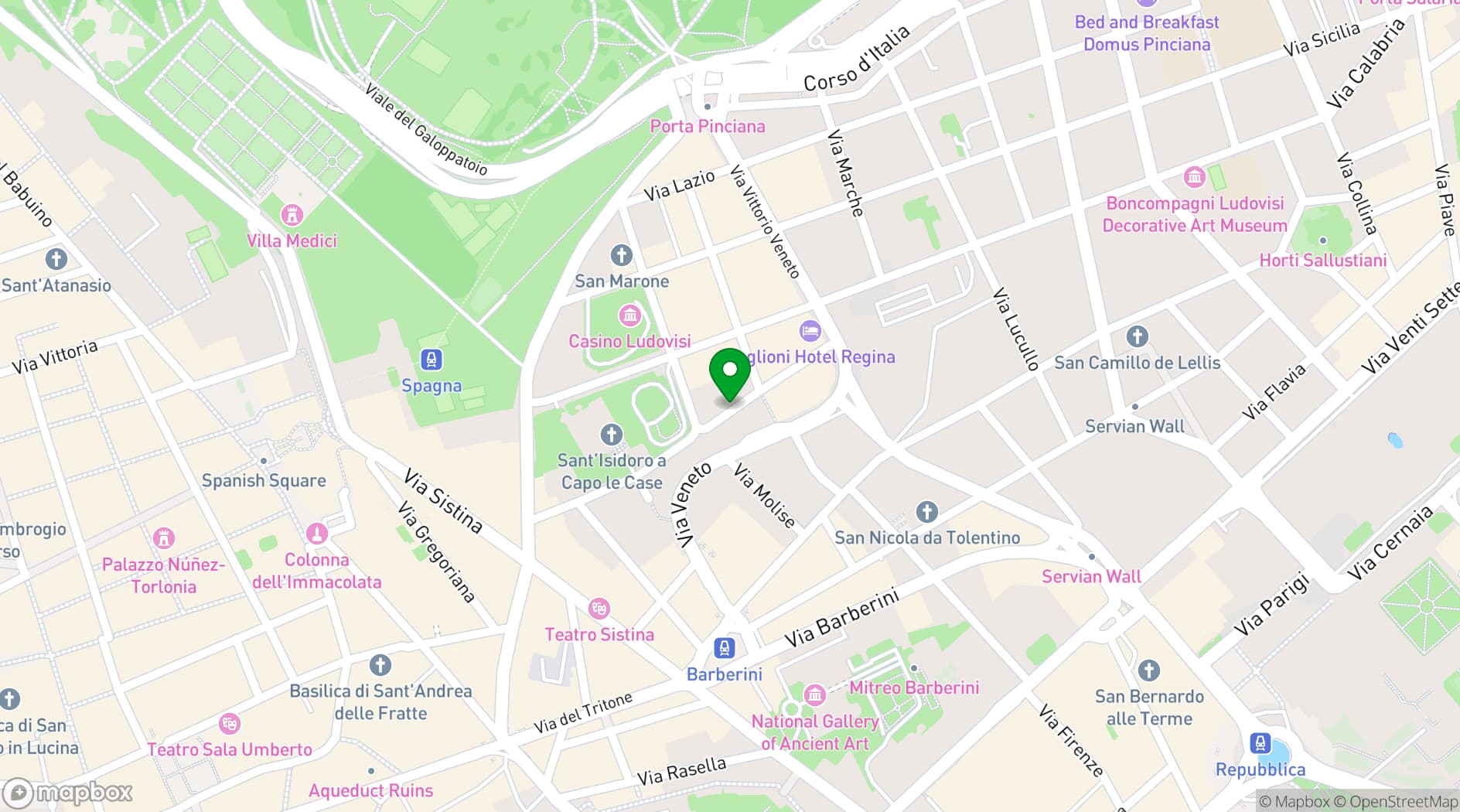 Map showing W Rome