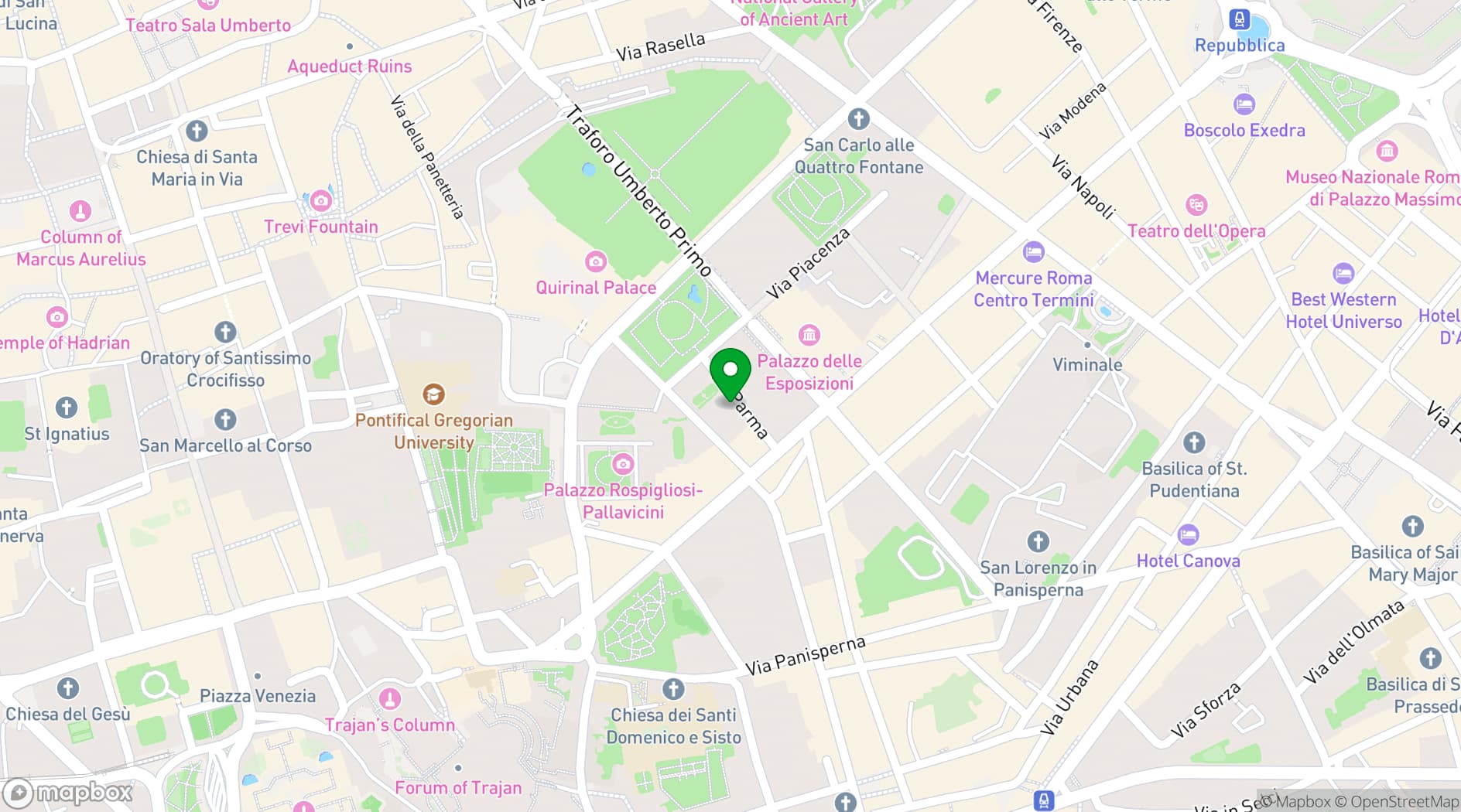 Map showing Rinaldi Al Quirinale