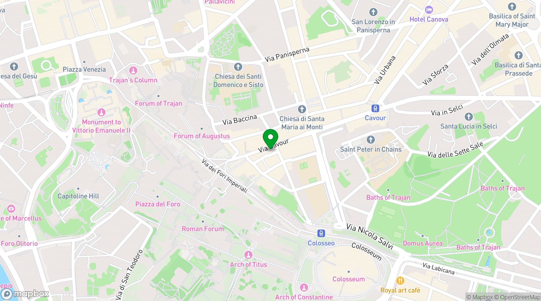 Map showing Hotel Forum