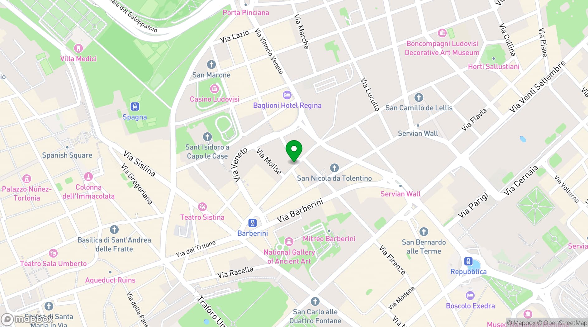 Map showing Aleph Rome Hotel