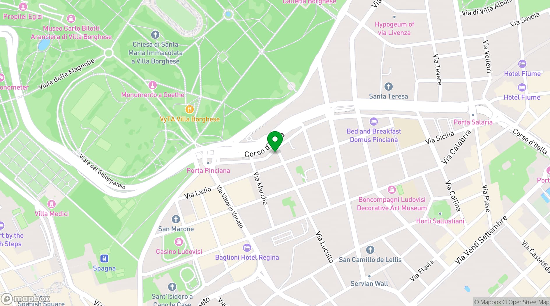 Map showing Terrazza Borghese Rooftop Restaurant & Lounge Bar