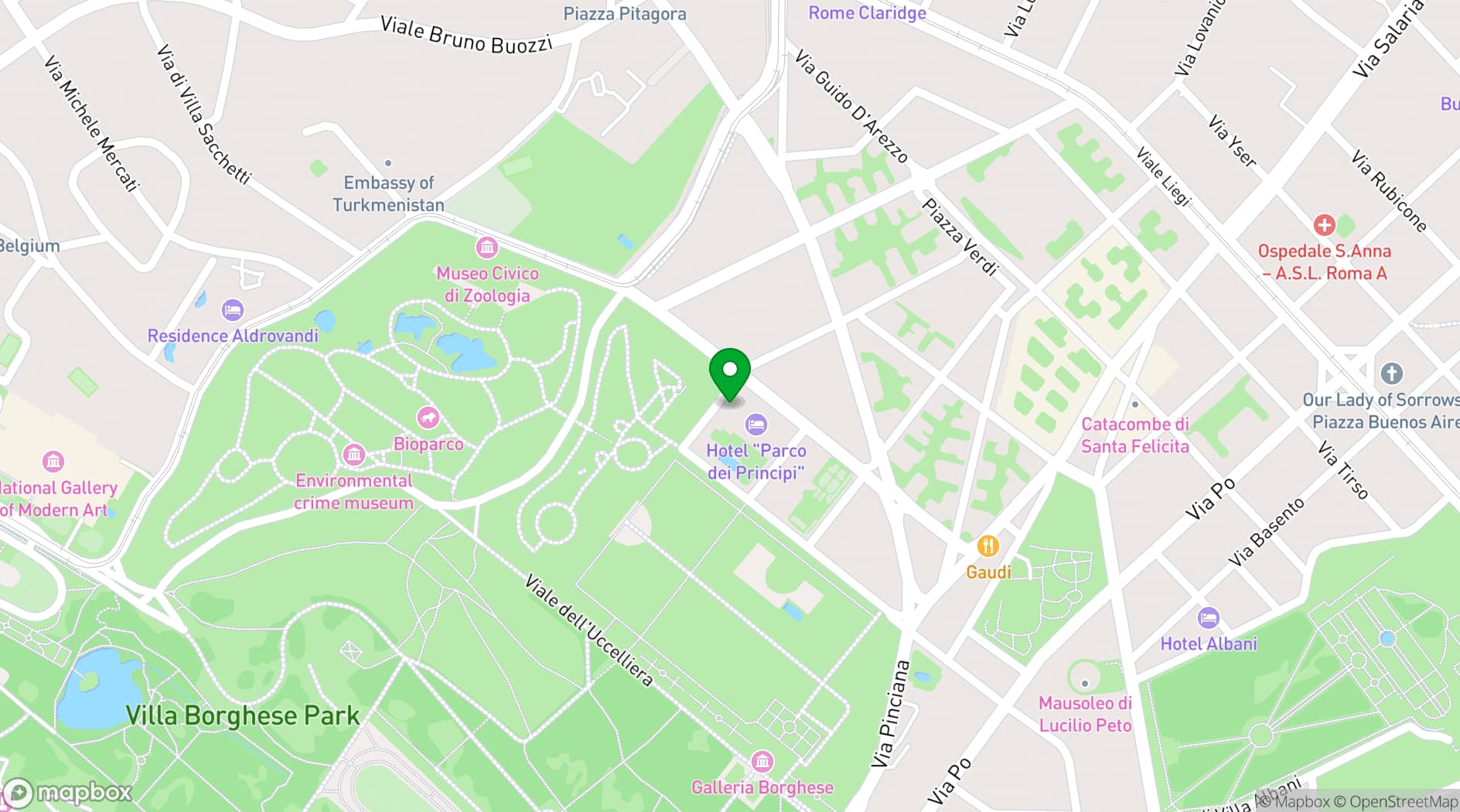 Map showing Parco dei Principi Grand Hotel & Spa