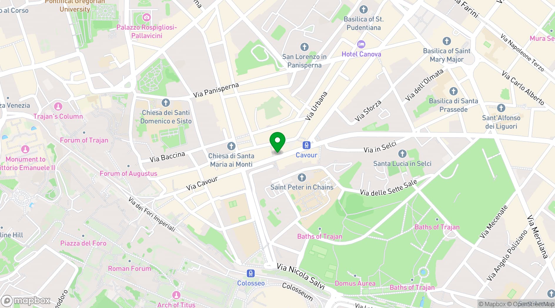 Map showing Grand Hotel Palatino