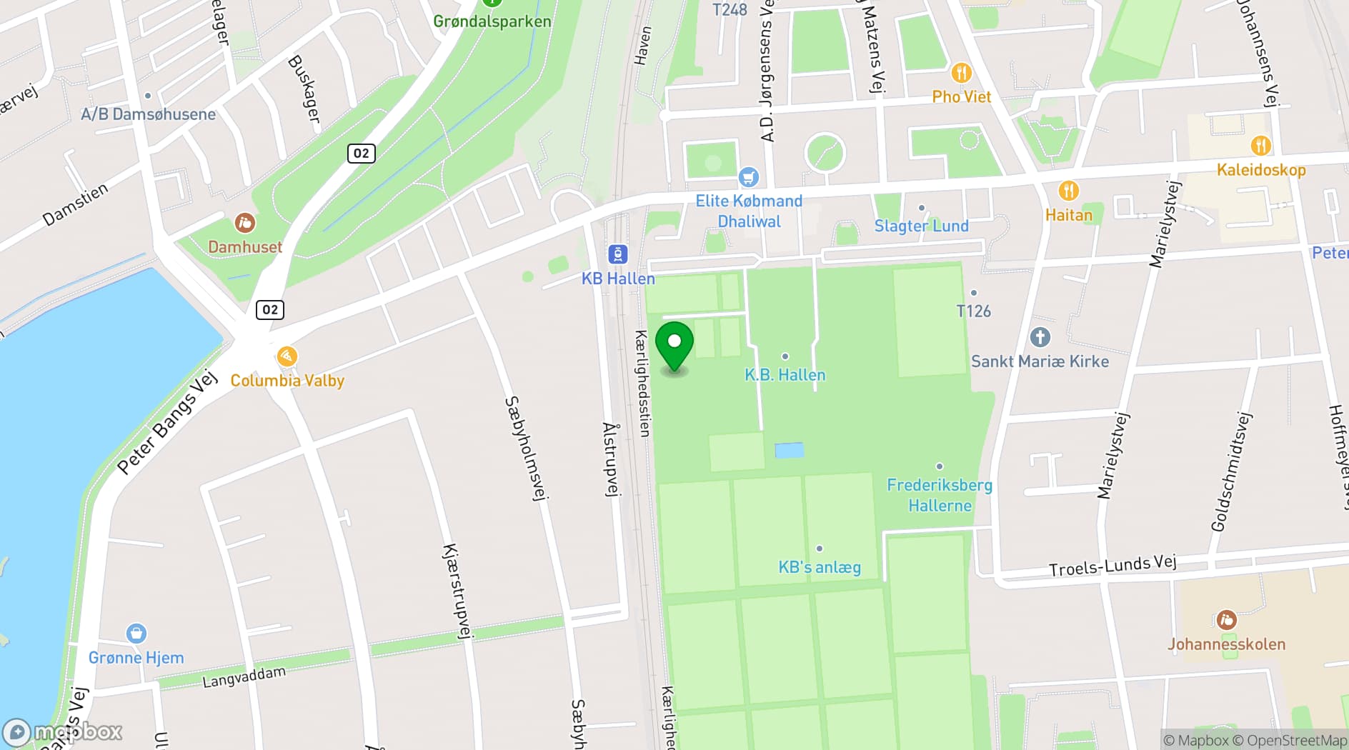 Map showing K.B. Hallen