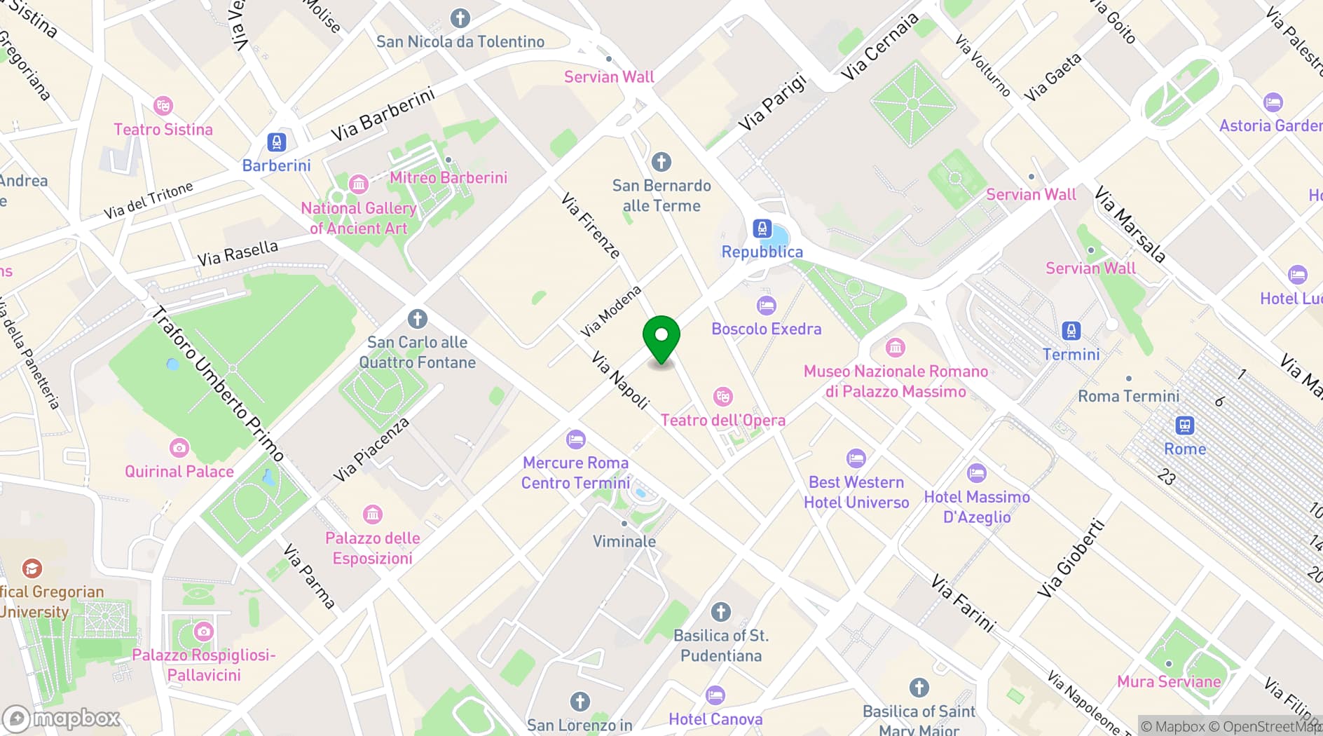 Map showing Rooftop Hotel La Griffe