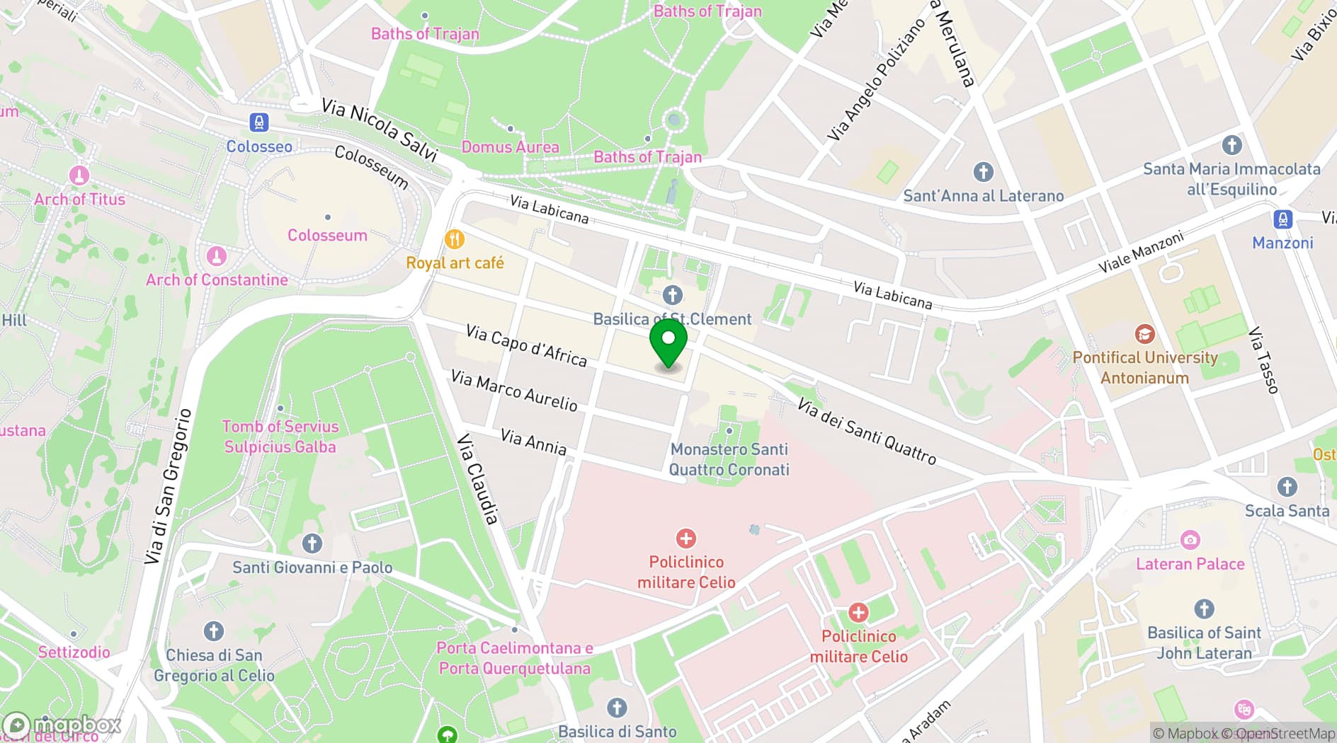 Map showing Capo d'Africa – Colosseo