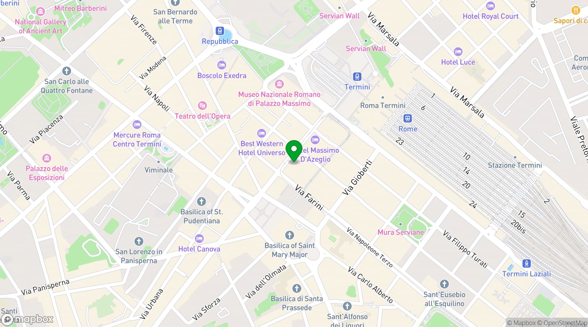 Map showing Centro Congressi Cavour