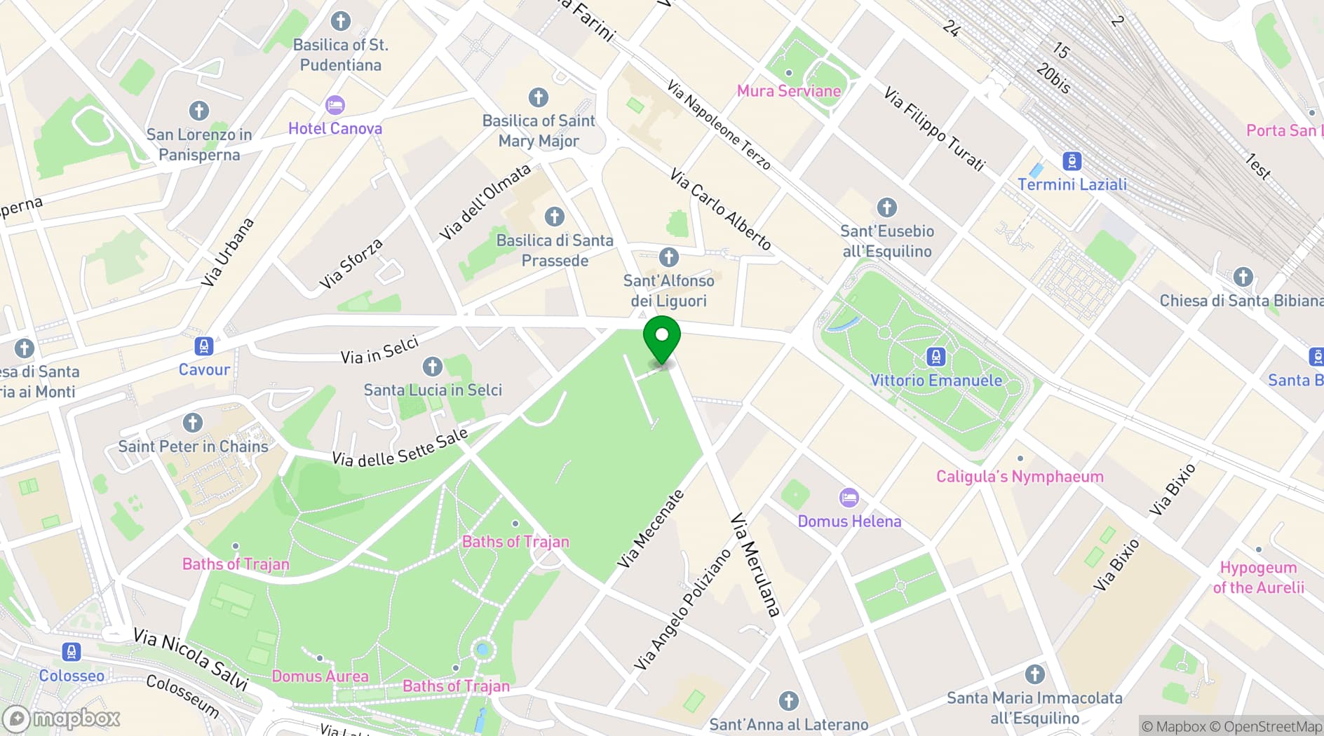 Map showing Royal Space Rome