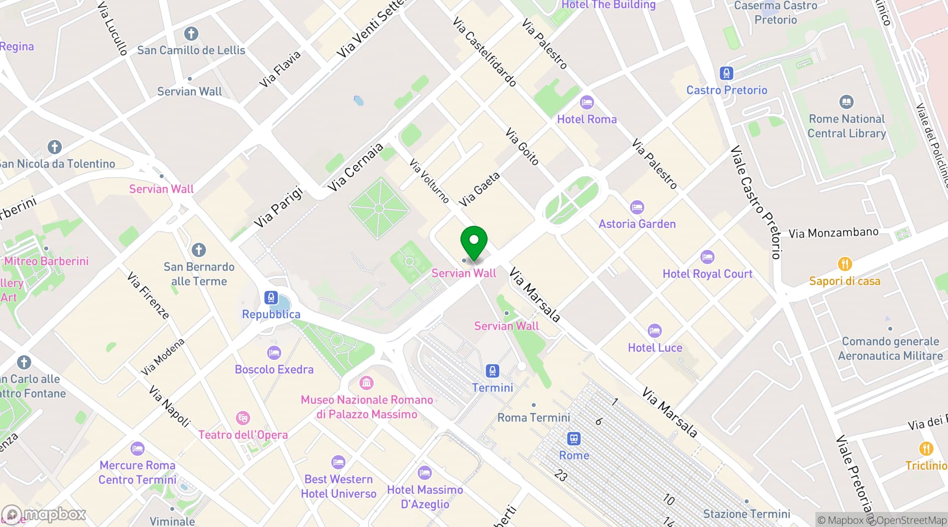 Map showing Palazzo Montemartini