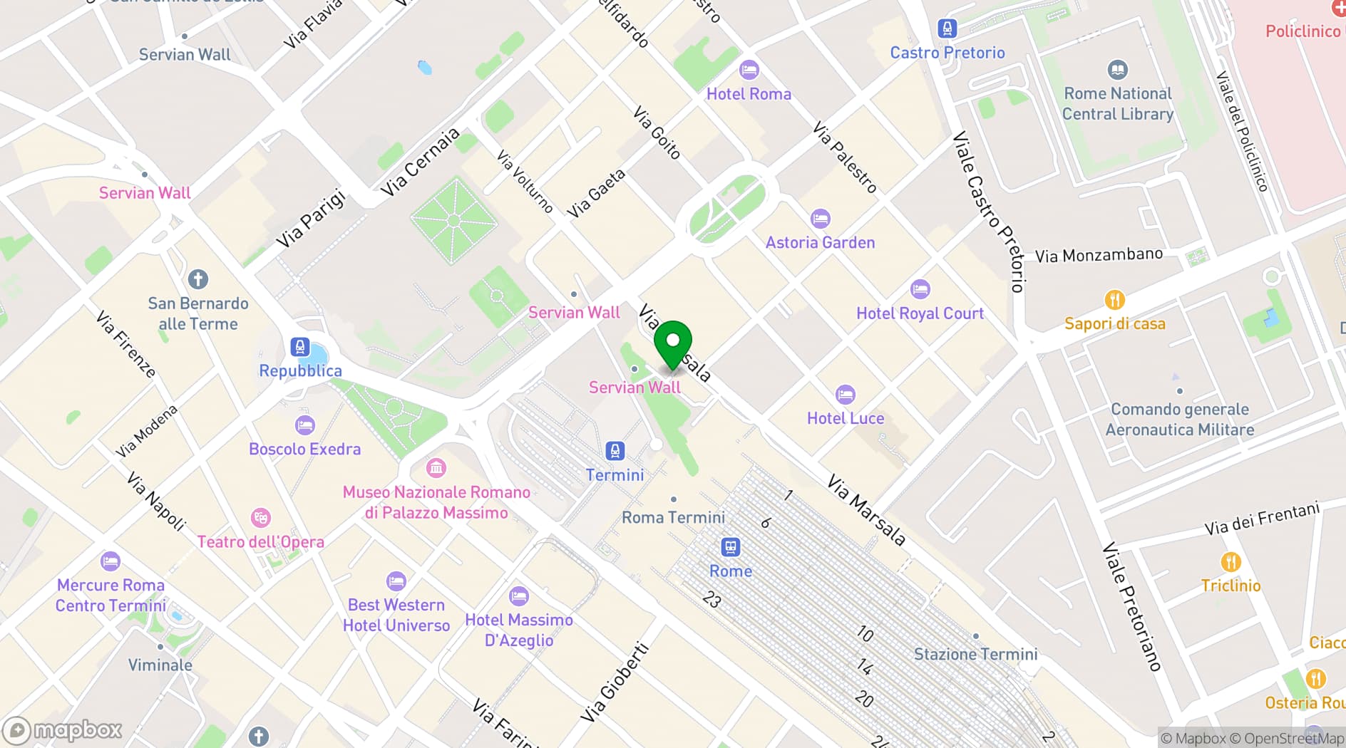 Map showing NH Collection Roma Palazzo Cinquecento