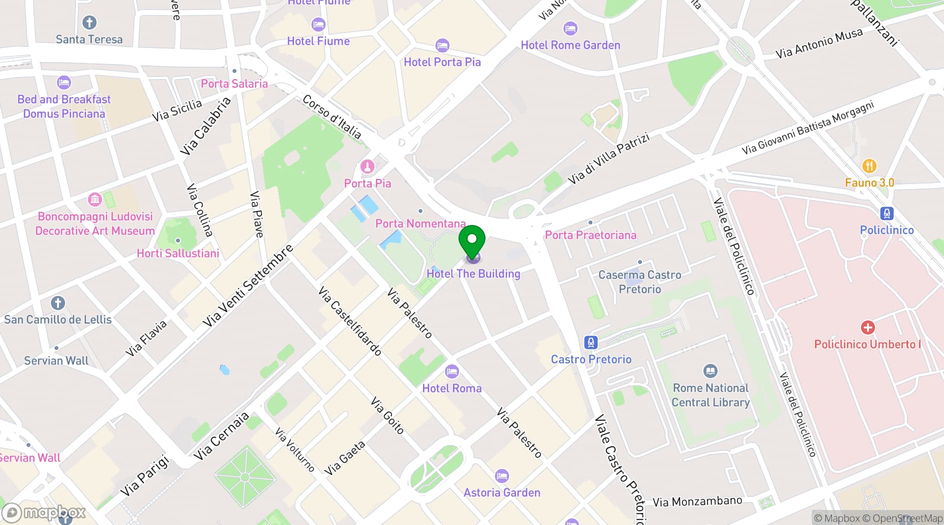Map showing The Building Hotel