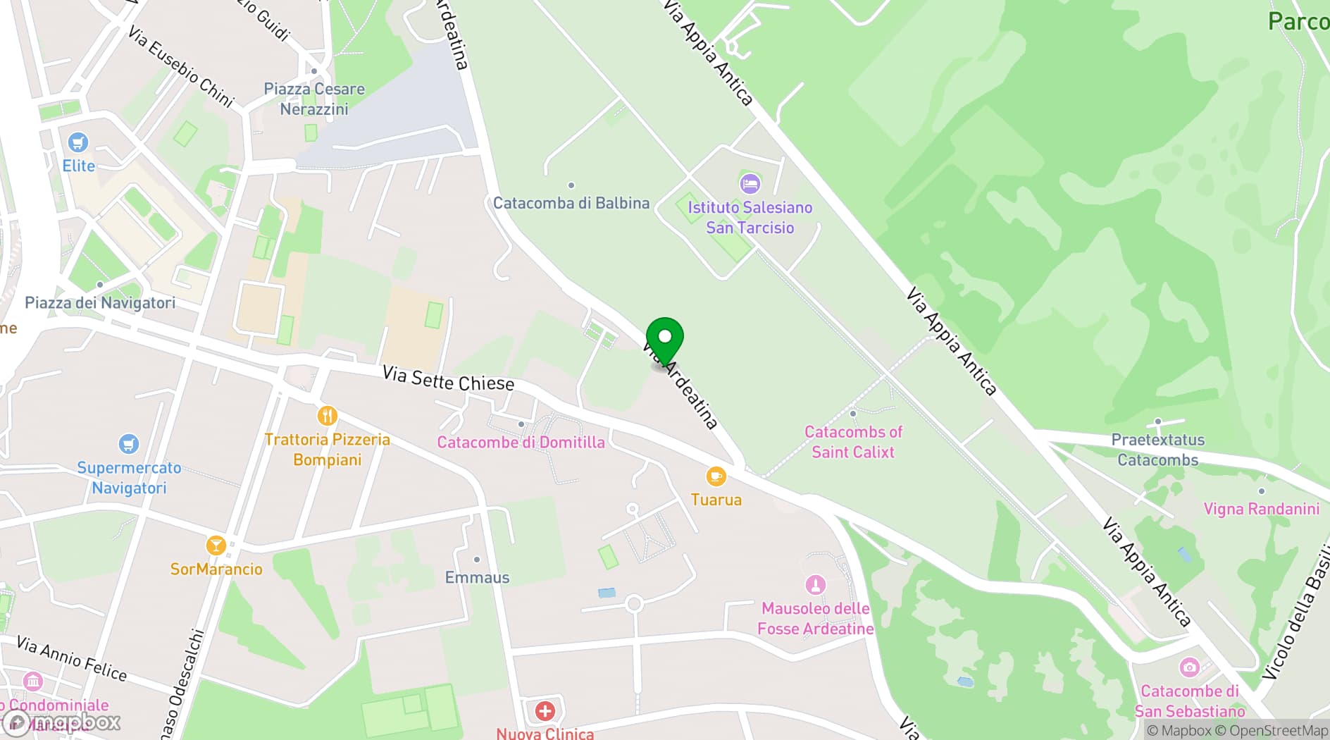 Map showing Nuova Villa dei Cesari