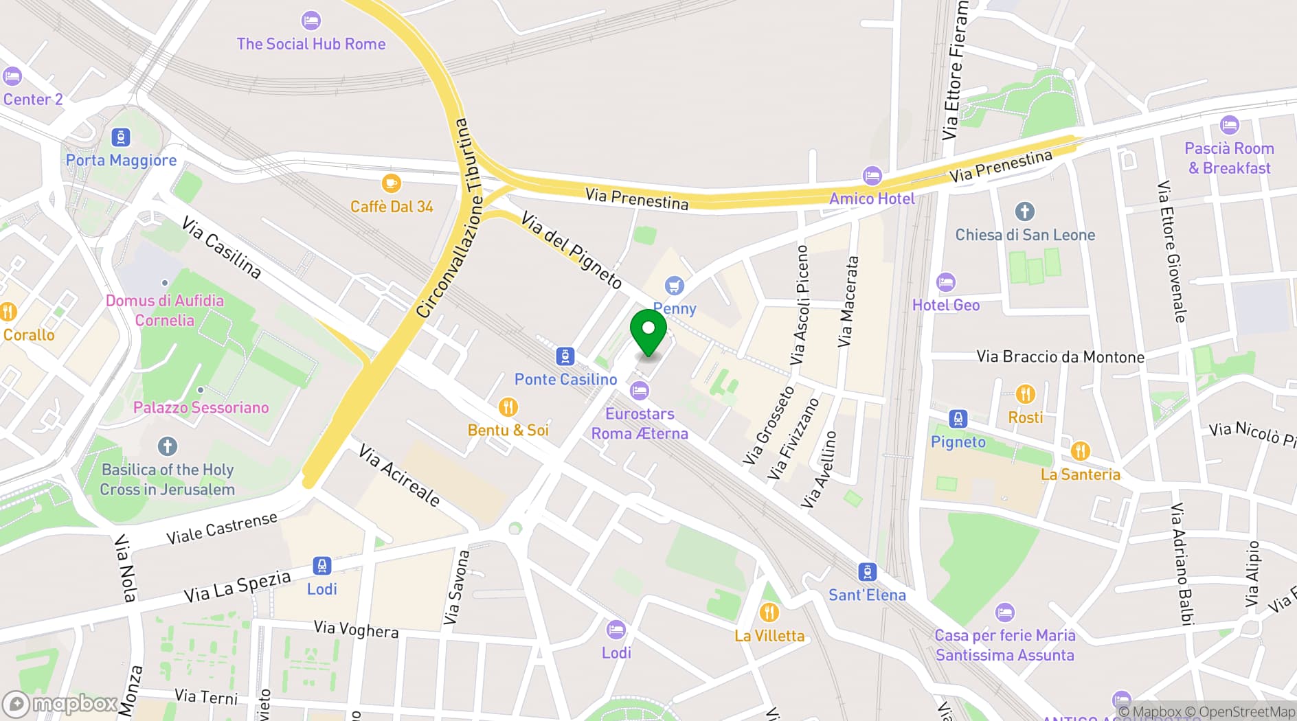 Map showing Eurostars Roma Aeterna