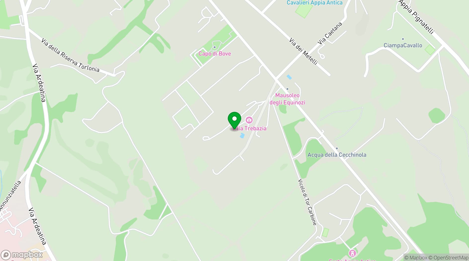Map showing Villa Trebazia