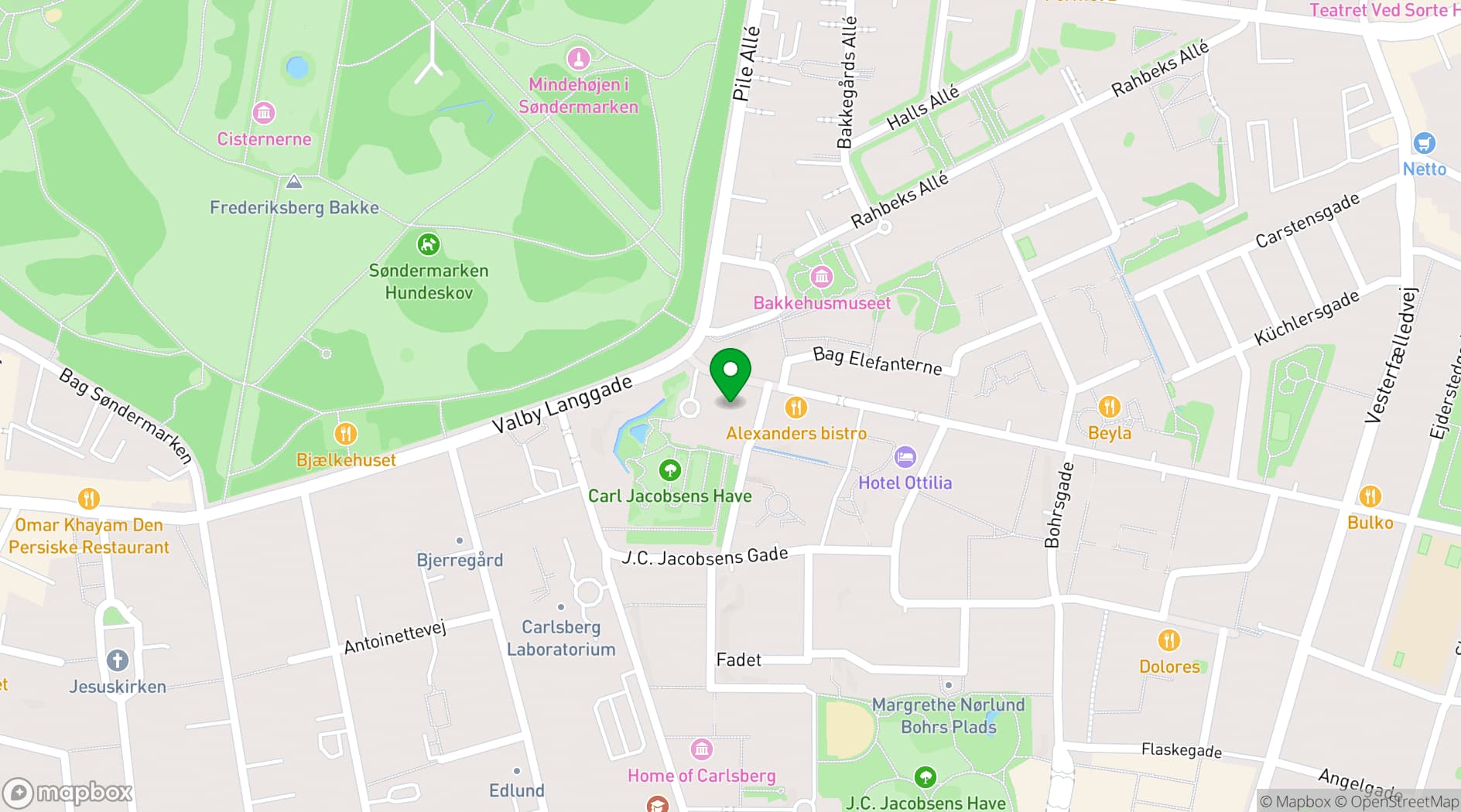 Map showing Carlsberg Venues