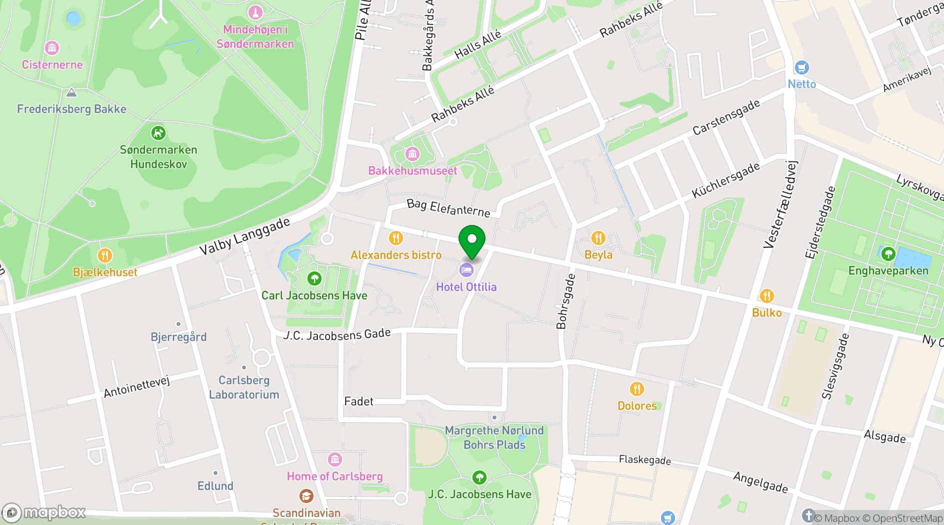 Map showing Hotel Ottilia