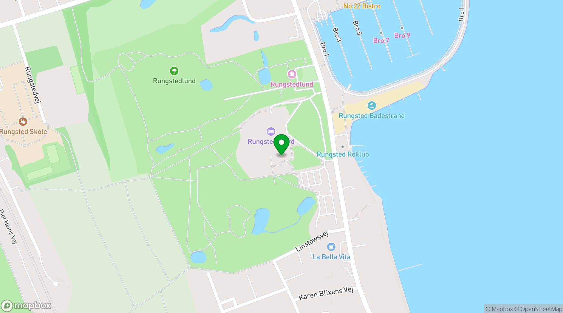Map showing Rungstedgaard