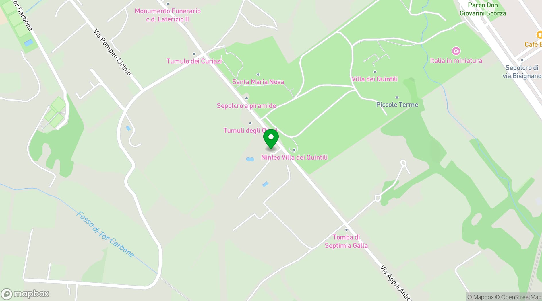 Map showing Villa degli Orazi