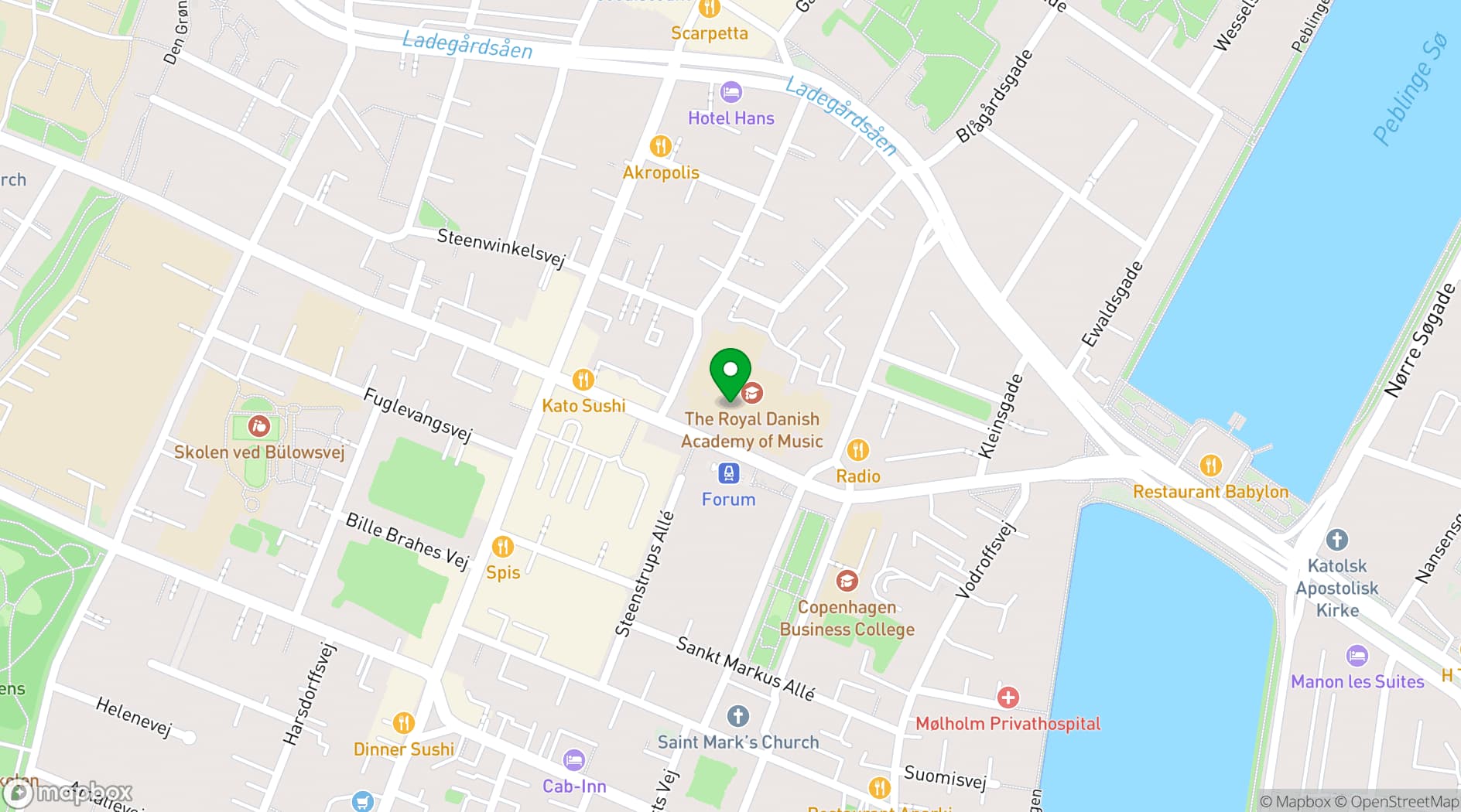 Map showing Copenhagen Phil