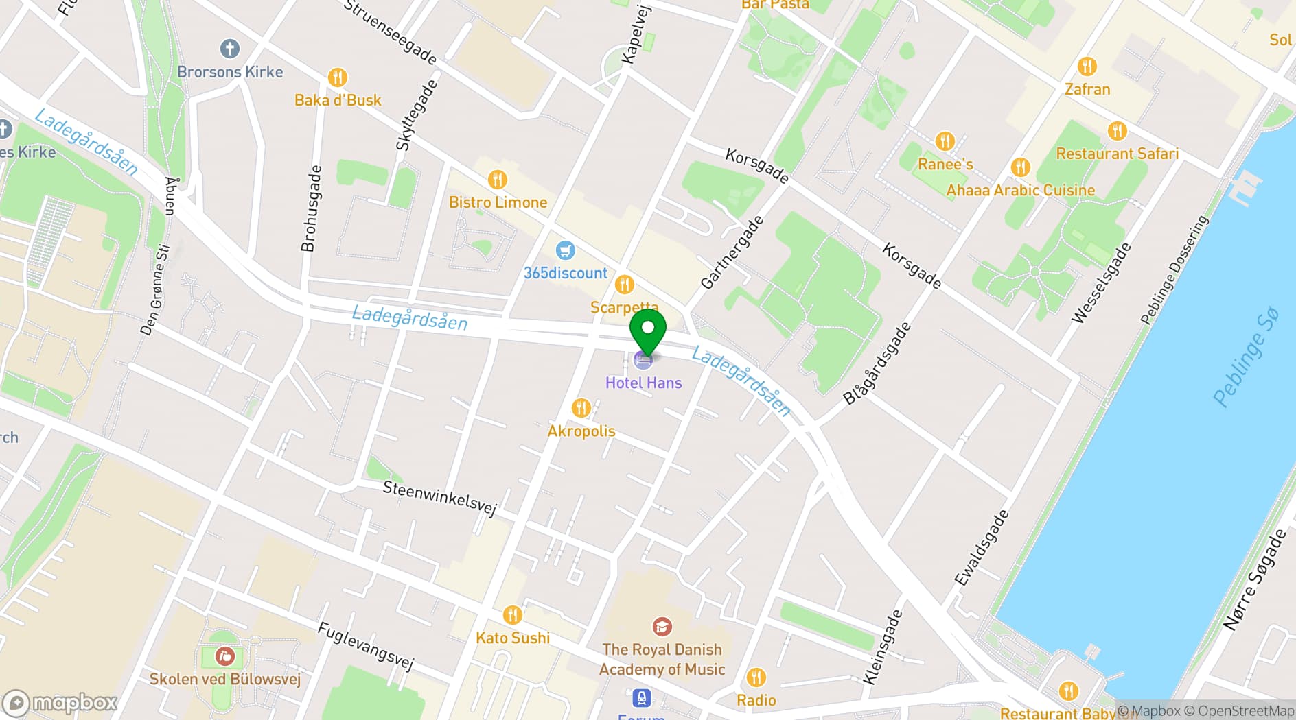 Map showing Hotel Hans