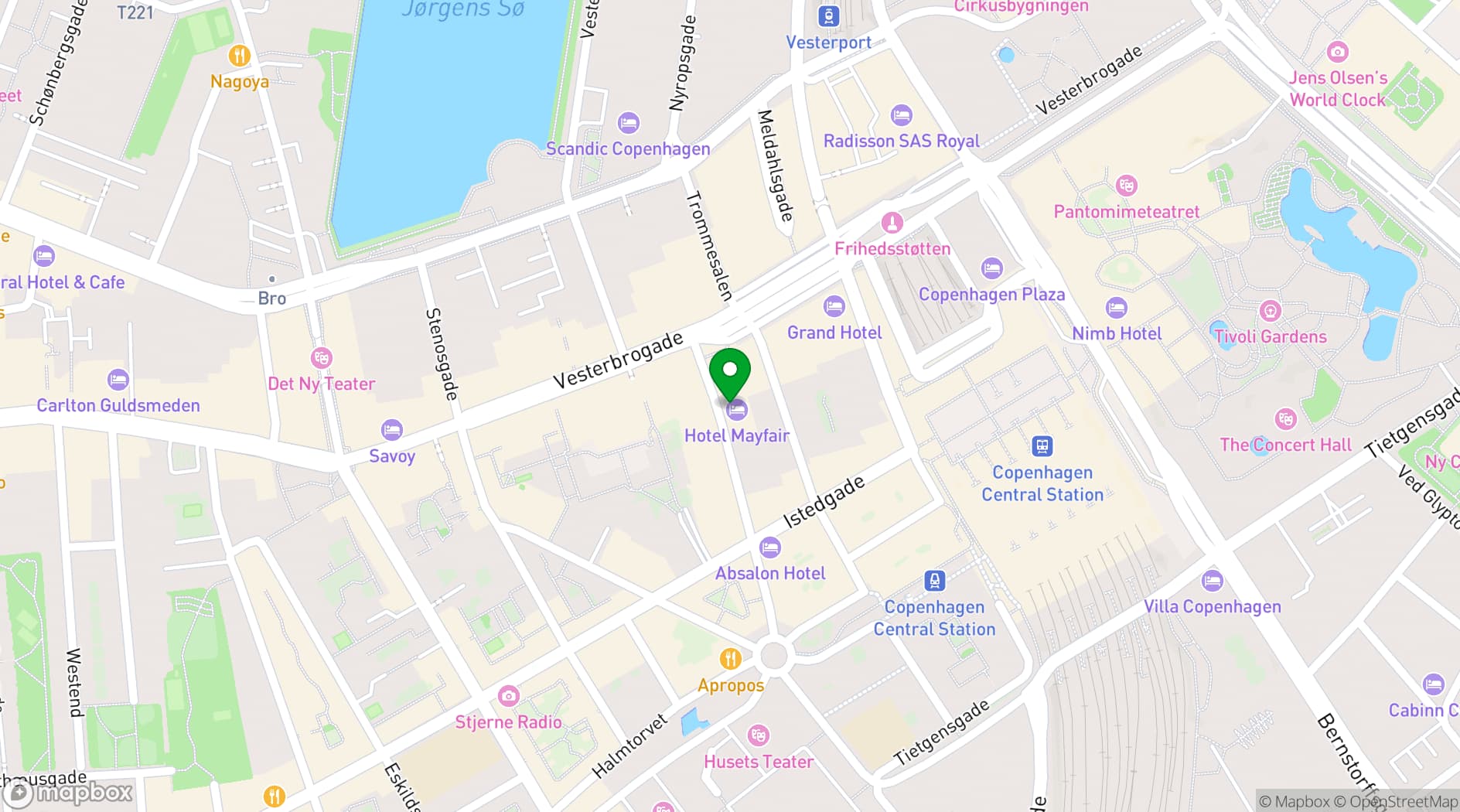 Map showing Hotel Mayfair