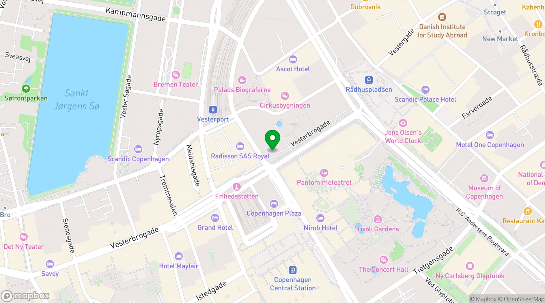 Map showing Axelborg