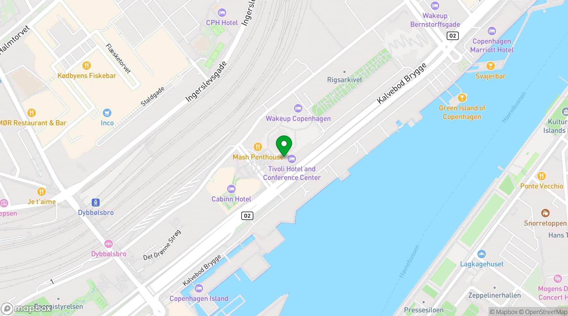 Map showing Tivoli Hotel & Congress Center