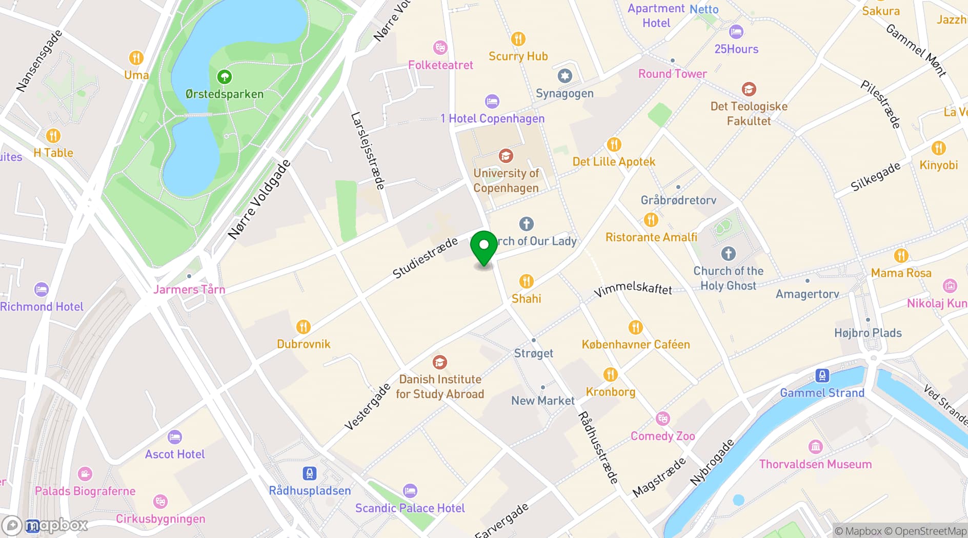 Map showing Copenhagen CVB
