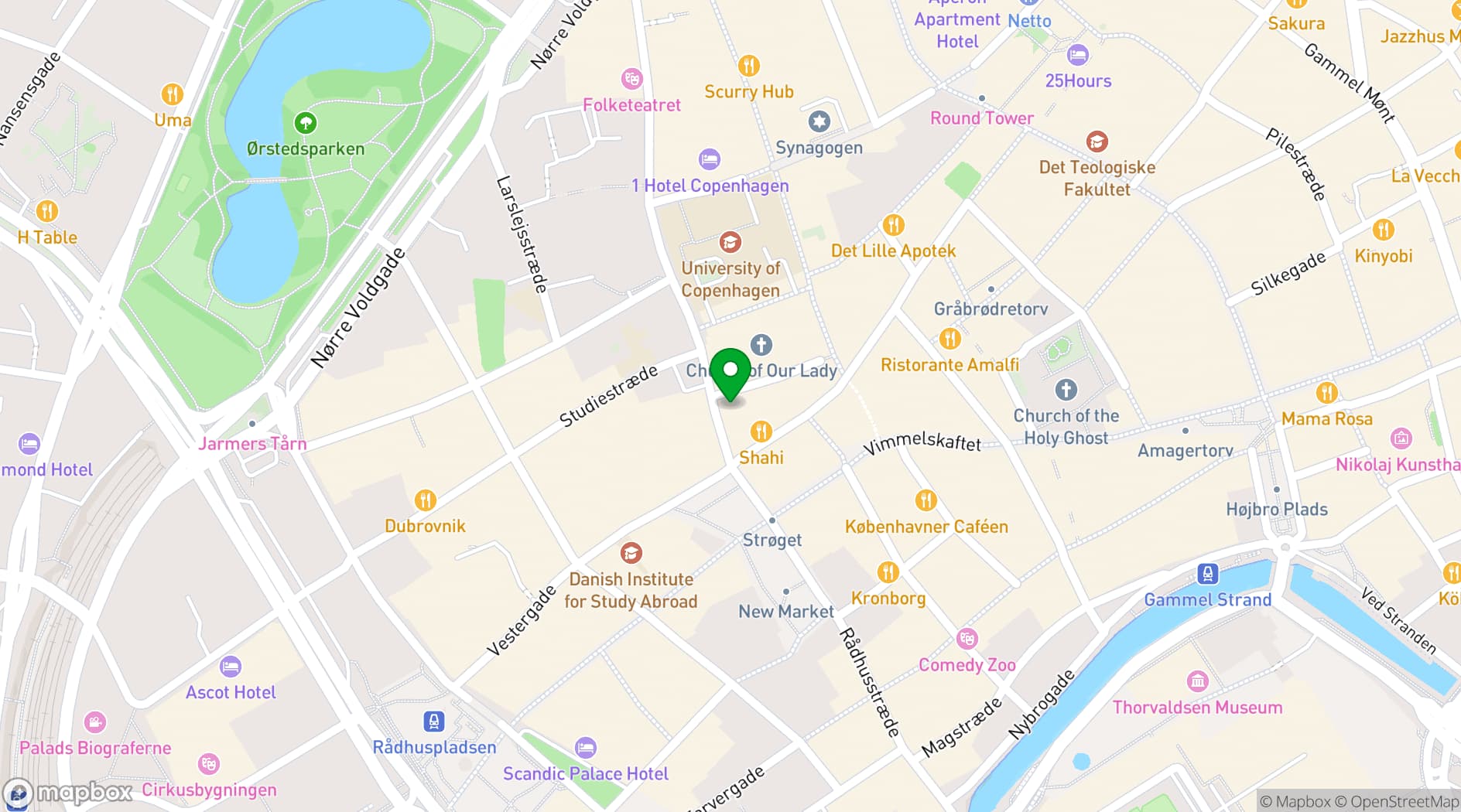 Map showing Danish Institute for Parties and Democracy