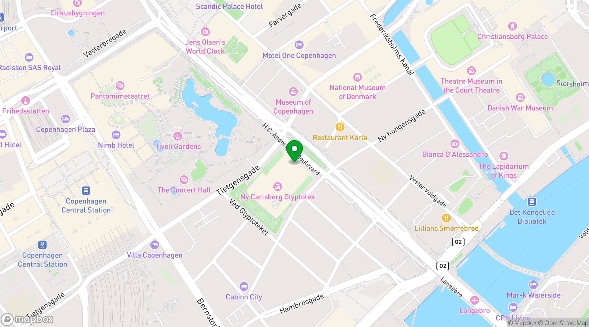 Map showing Carlsberg Venues