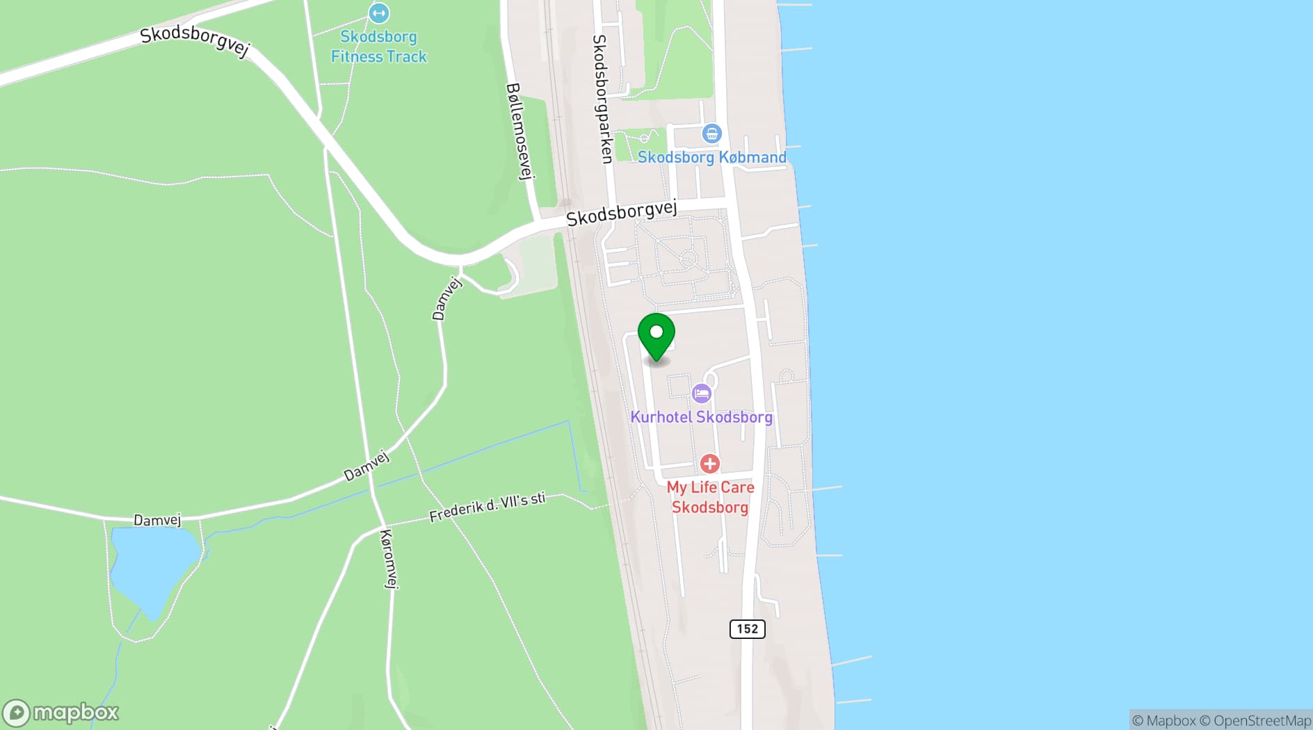 Map showing Kurhotel Skodsborg