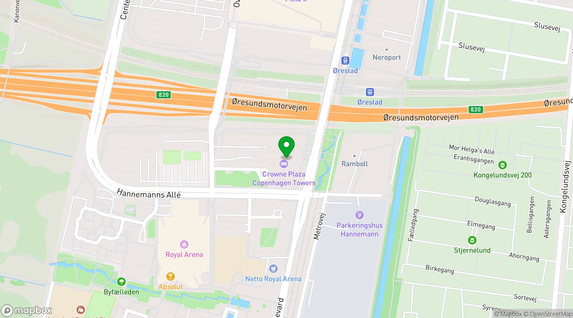 Map showing AC Hotel Bella Sky Copenhagen