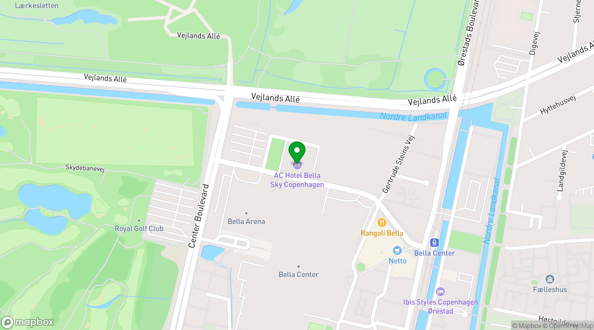 Map showing Bella Center