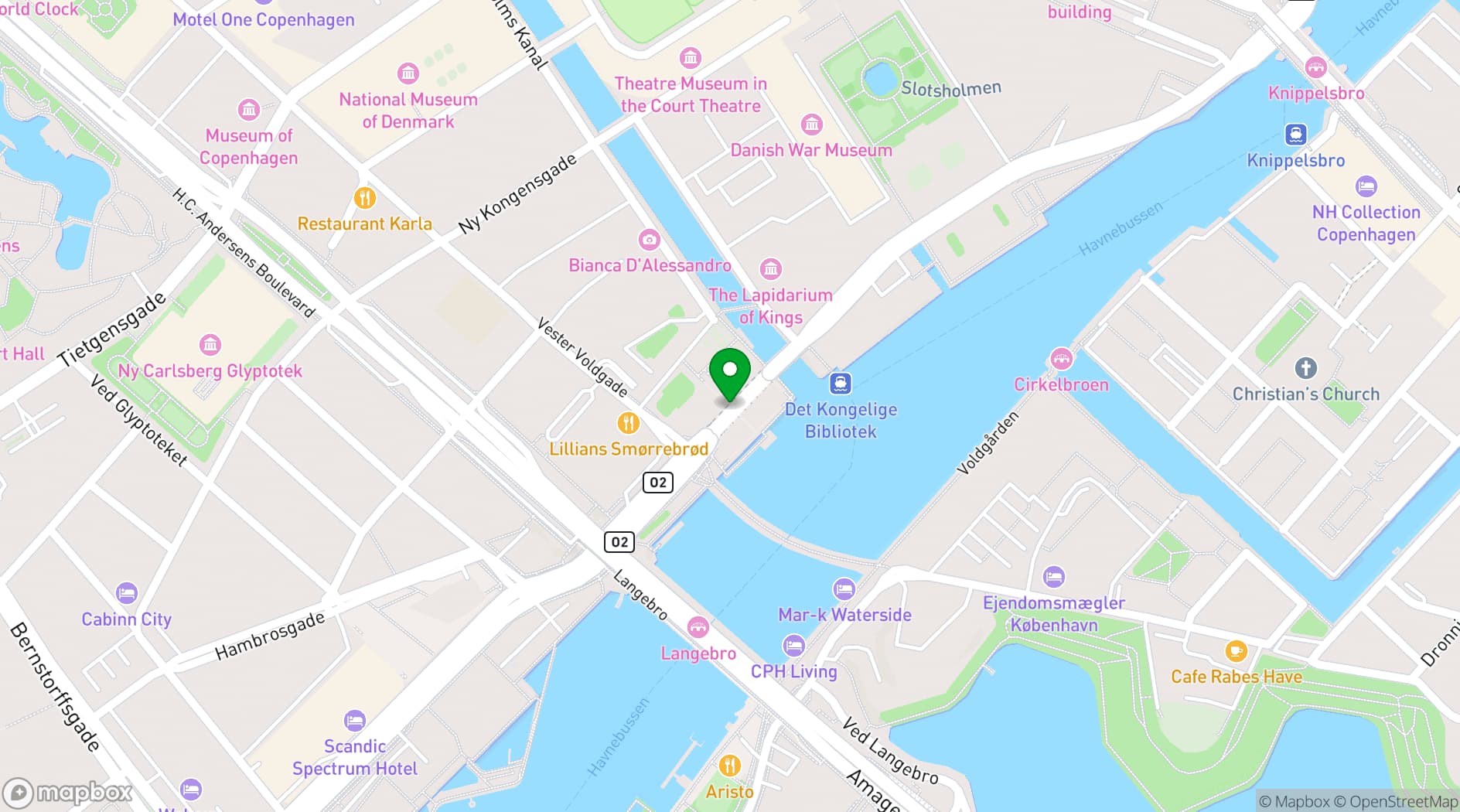 Map showing Danish Architecture Center